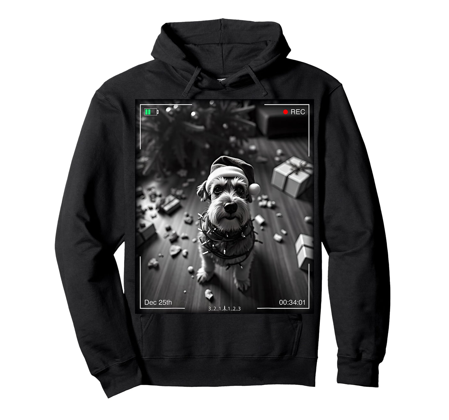 Christmas Schnauzer Caught On Camera T-Shirt