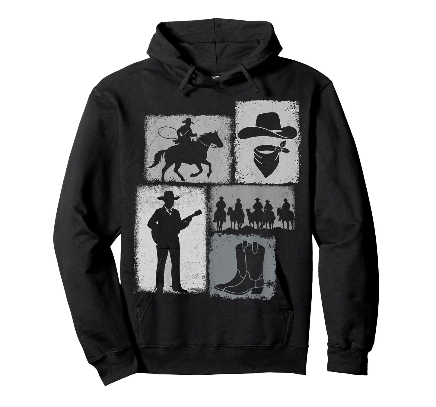 Cowboy Vintage Collage Western Rancher Horseman Rodeo Rider T-Shirt