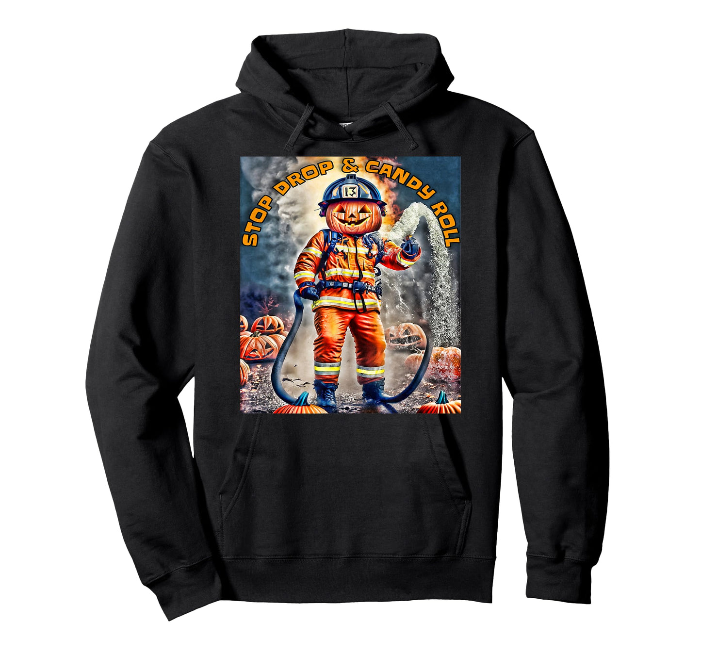 Halloween Pumpkin Firefighter Stop Drop And Roll a Firehouse T-Shirt