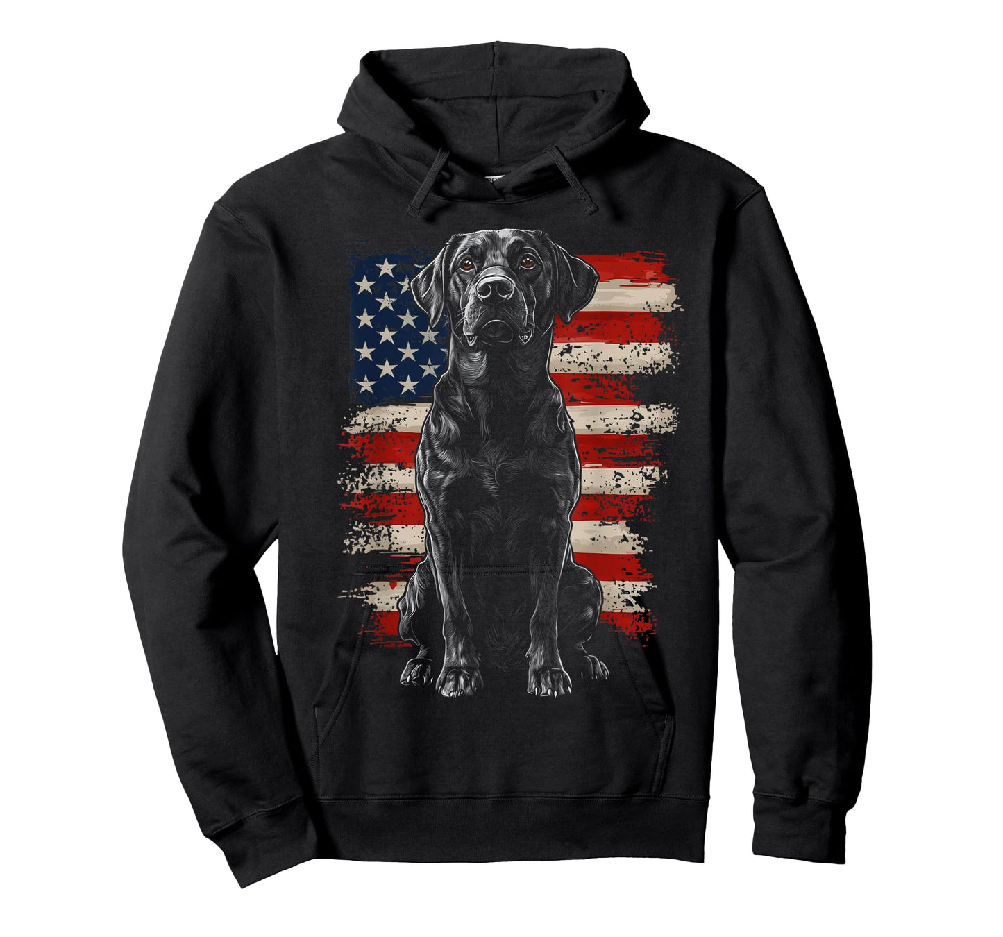 Patriotic Labrador American Flag 4th Of July Black Lab Dog Men Women Kids T-Shirt