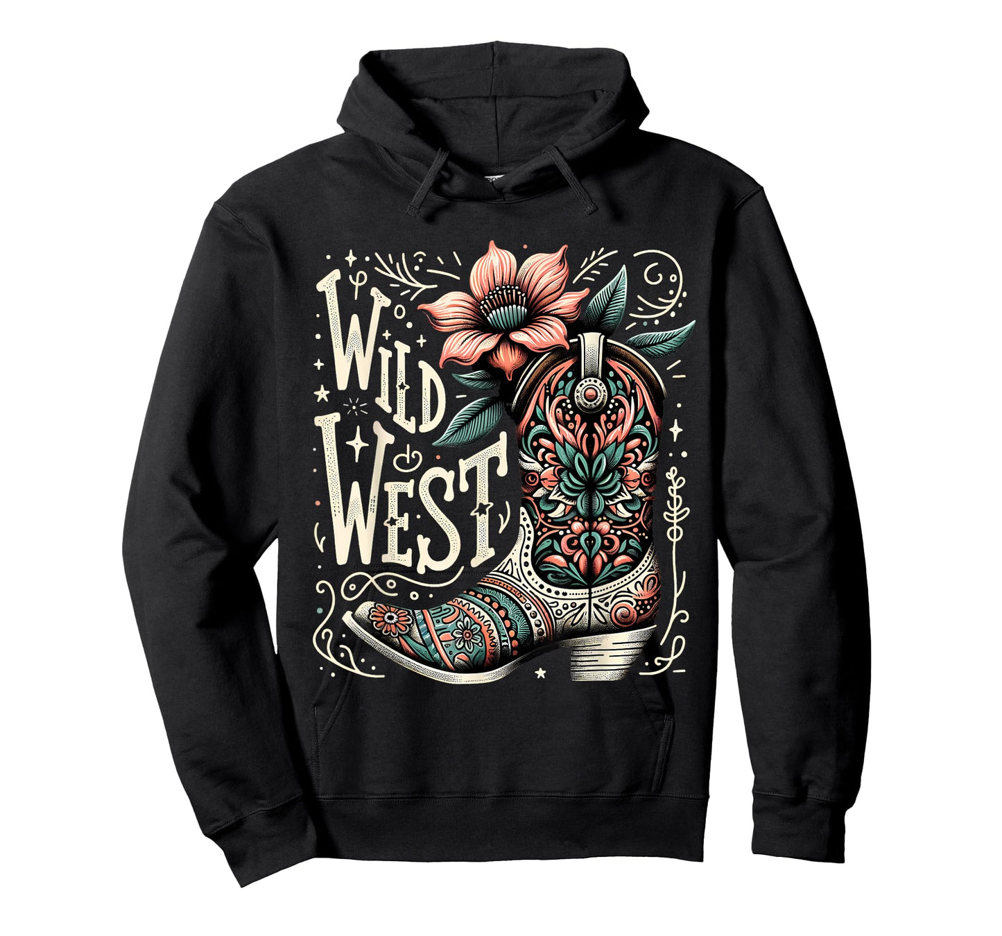 Wild West Country Music Vintage Cowgirl Boot Western Flower T-Shirt