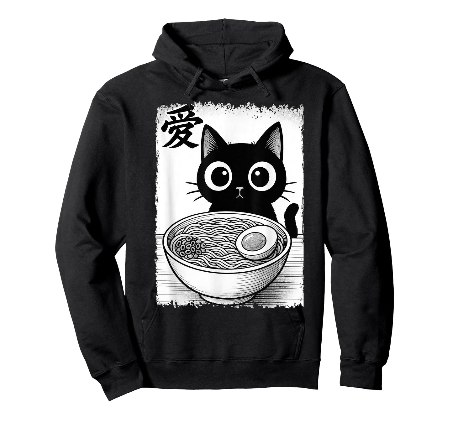 Kawaii Black Cat Ramen Shirt Men Women Kids Teen Otaku Anime T-Shirt