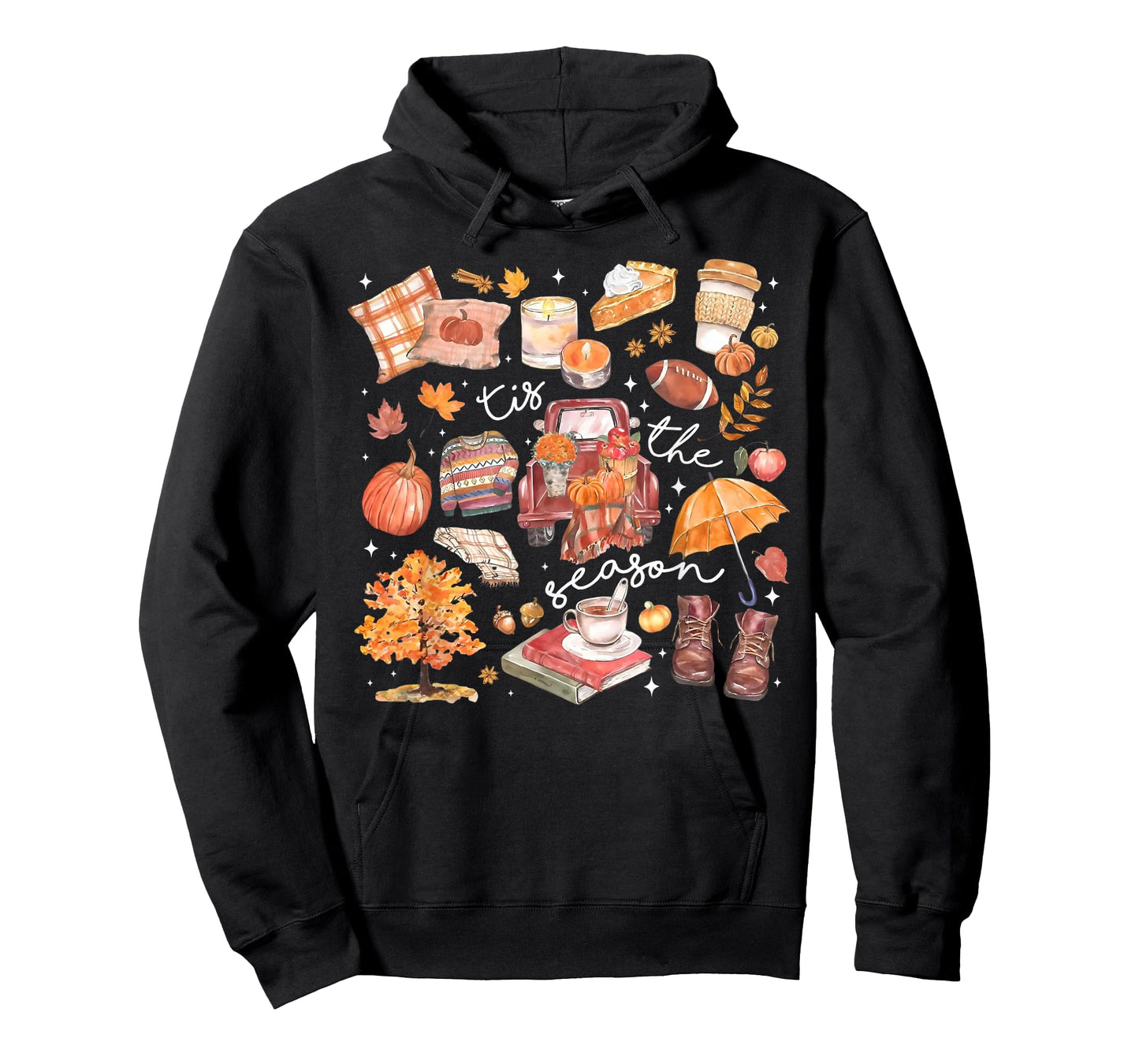 Tis The Season Pumpkin Autumn Fall Y'all Leaves Thanksgiving T-Shirt
