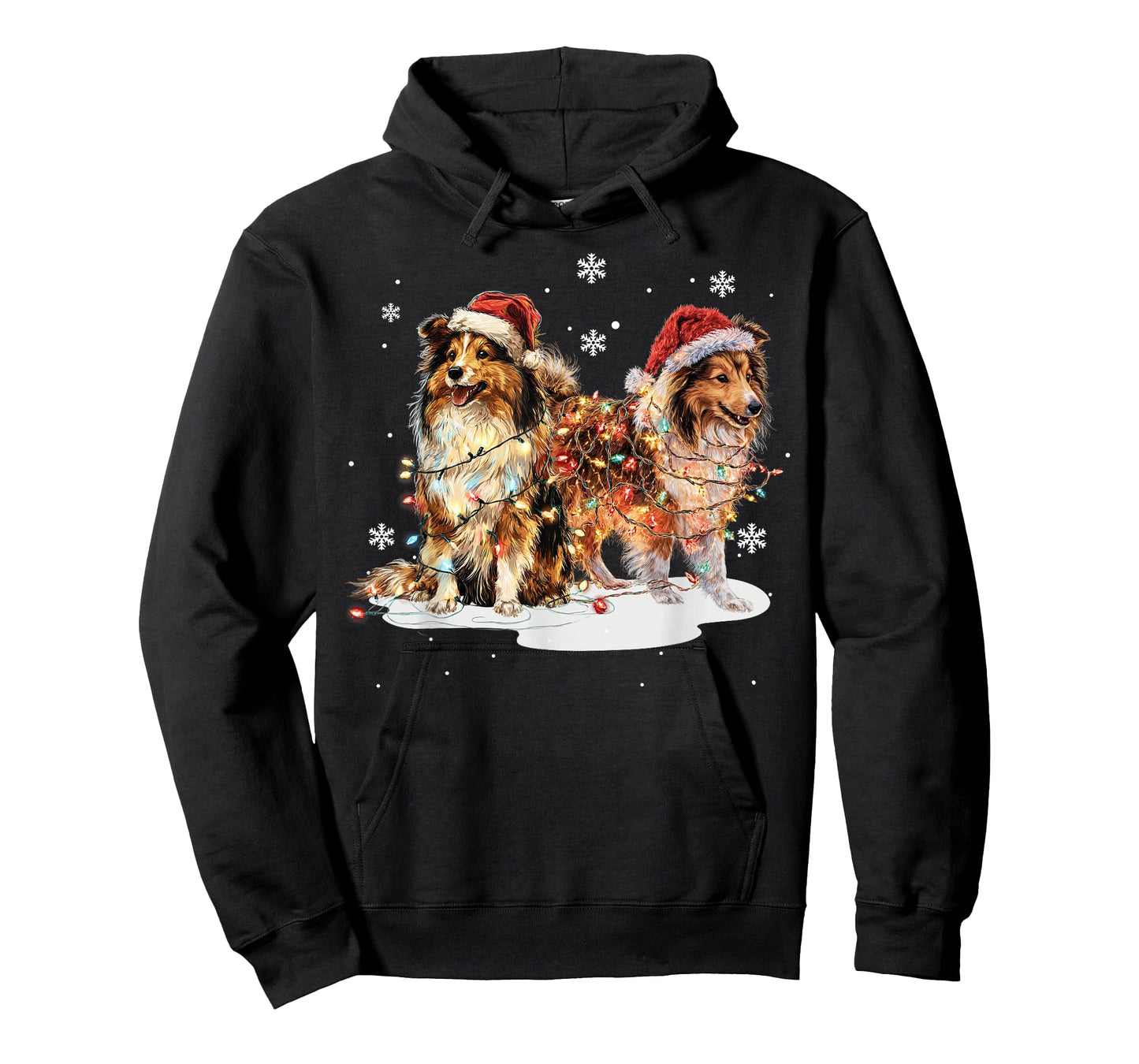 Cute Shetland Sheepdog Dog Christmas Lights Xmas Holidays T-Shirt