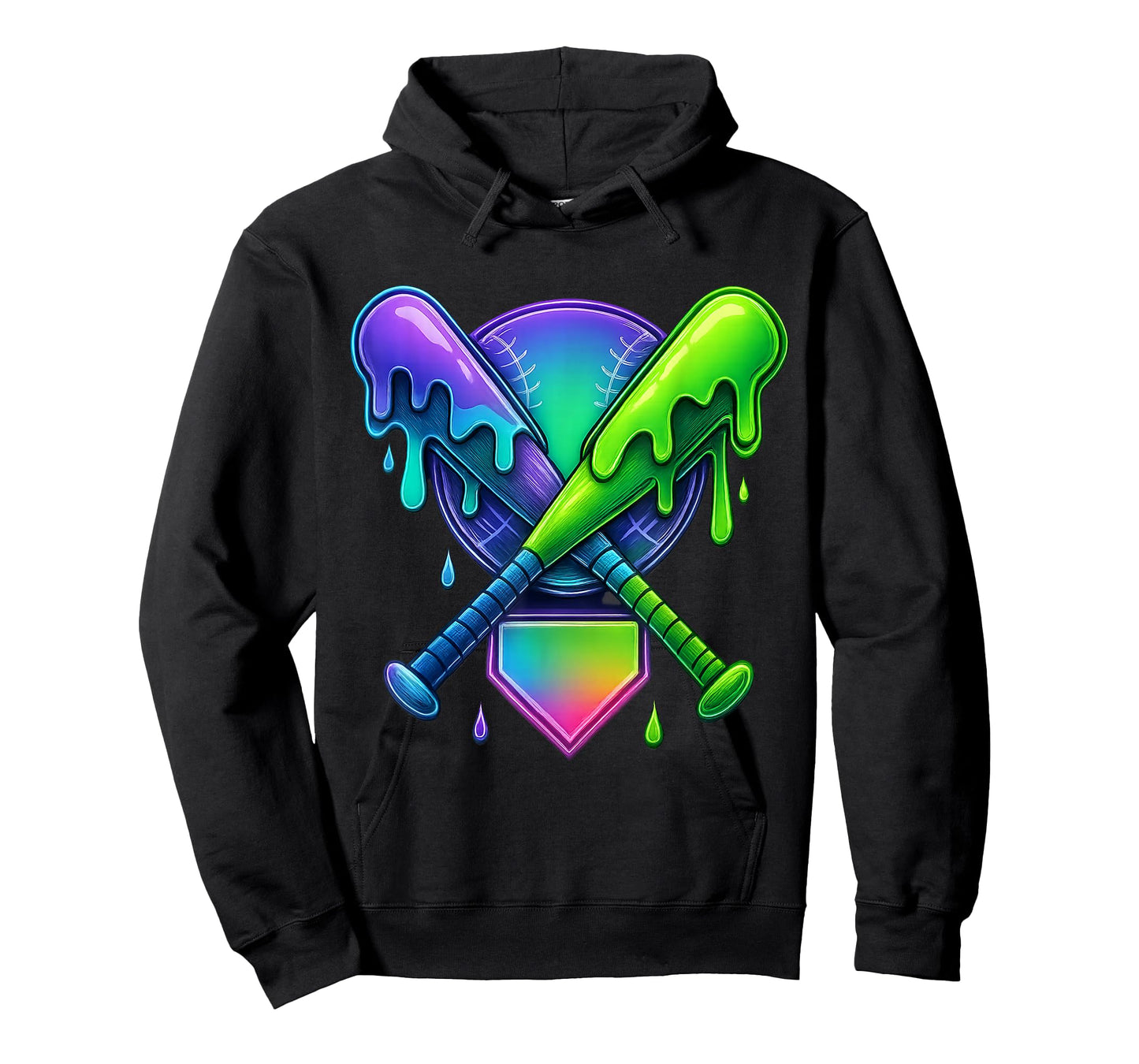 Baseball Drip for Boys Home Plate Ice Cream Drip Youth Sport T-Shirt