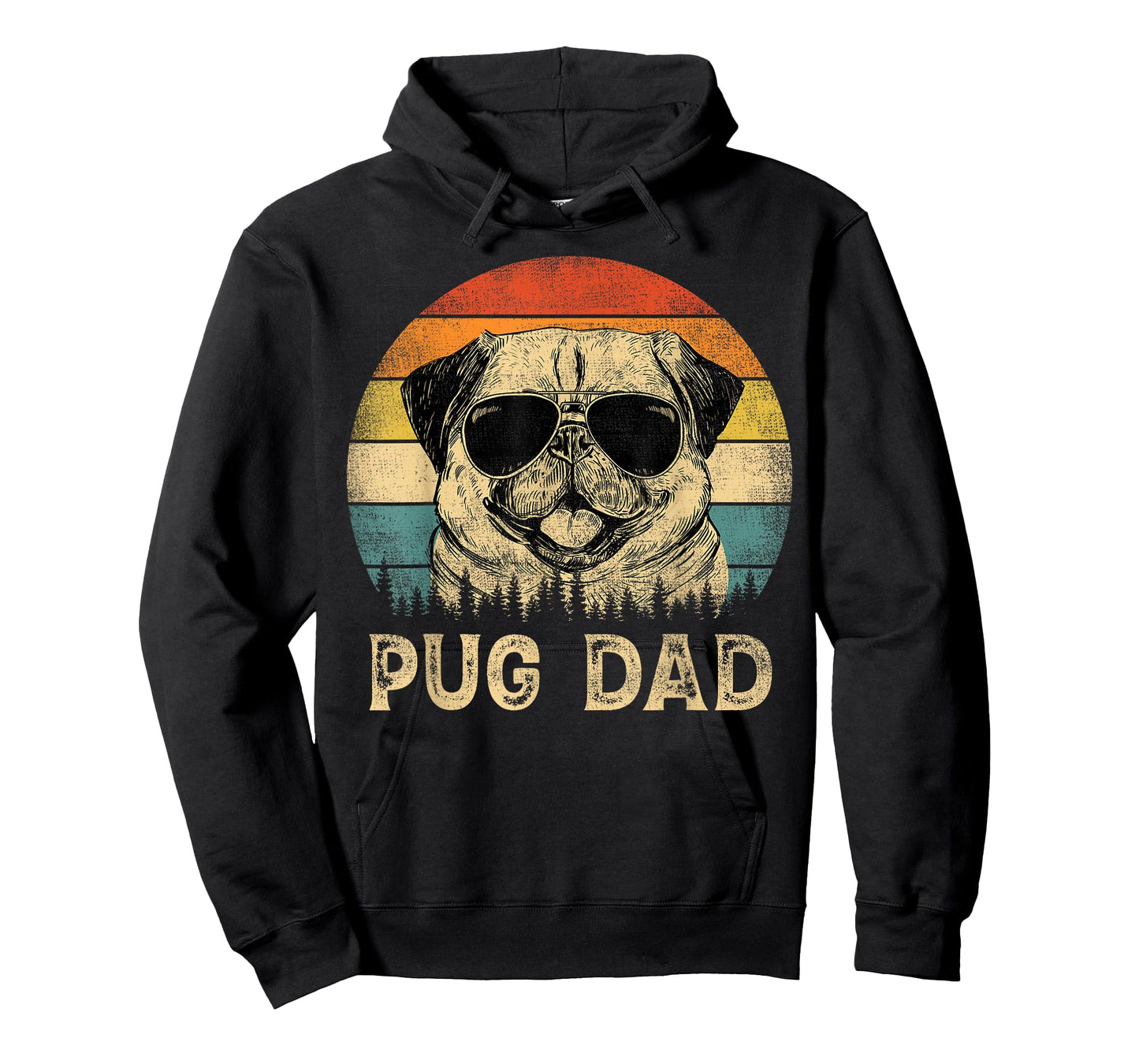 Vintage Pug Dad Dog Lovers Father's Day Tee T-Shirt