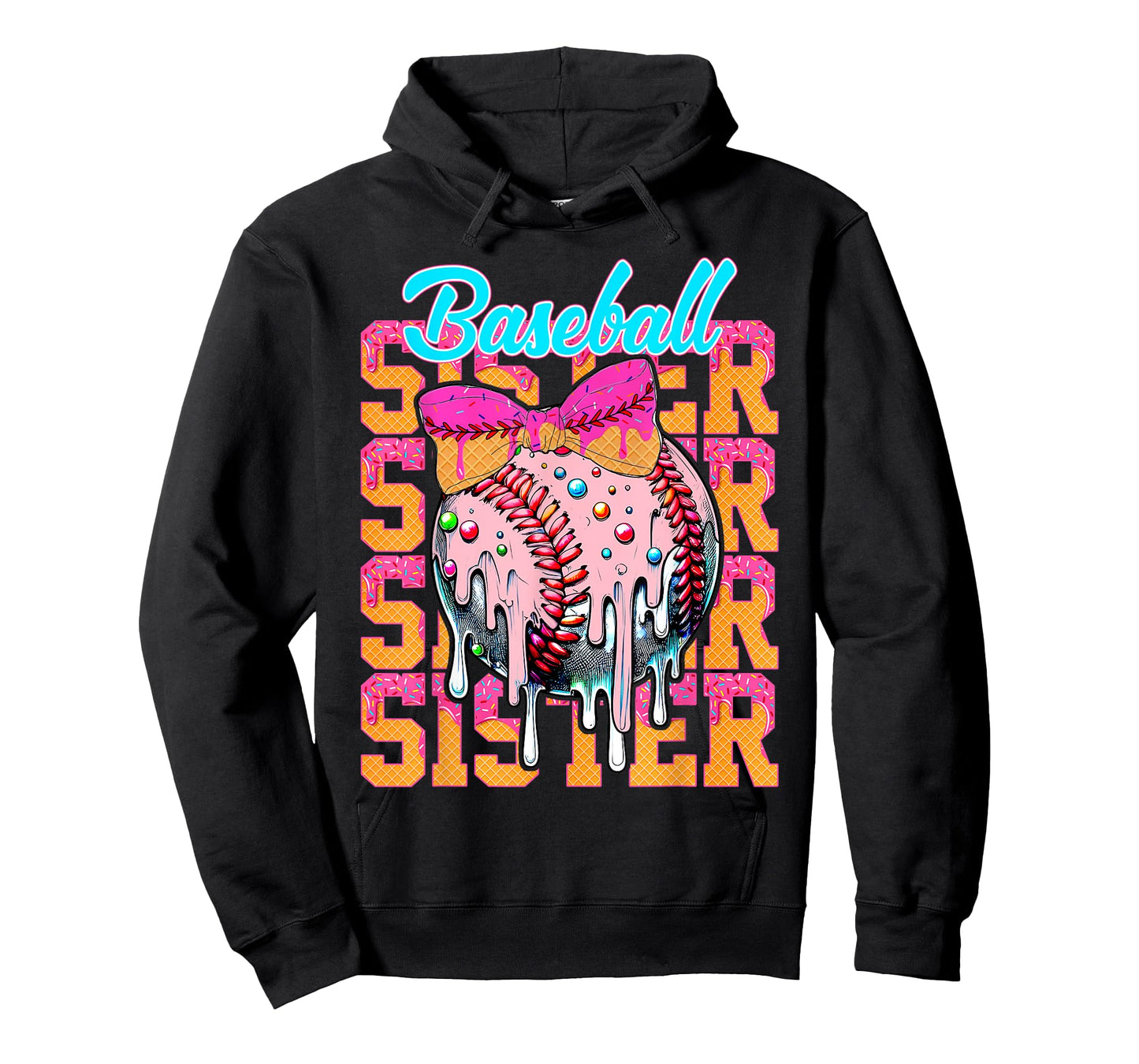 Baseball Sister Drip Ice Cream Baseball Game Day Matching T-Shirt