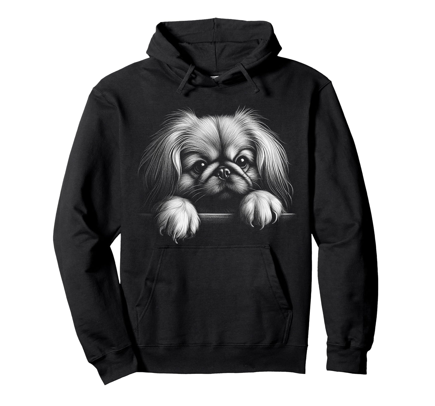 Cute Pekingese Peeking Art Design For Dog Owner T-Shirt