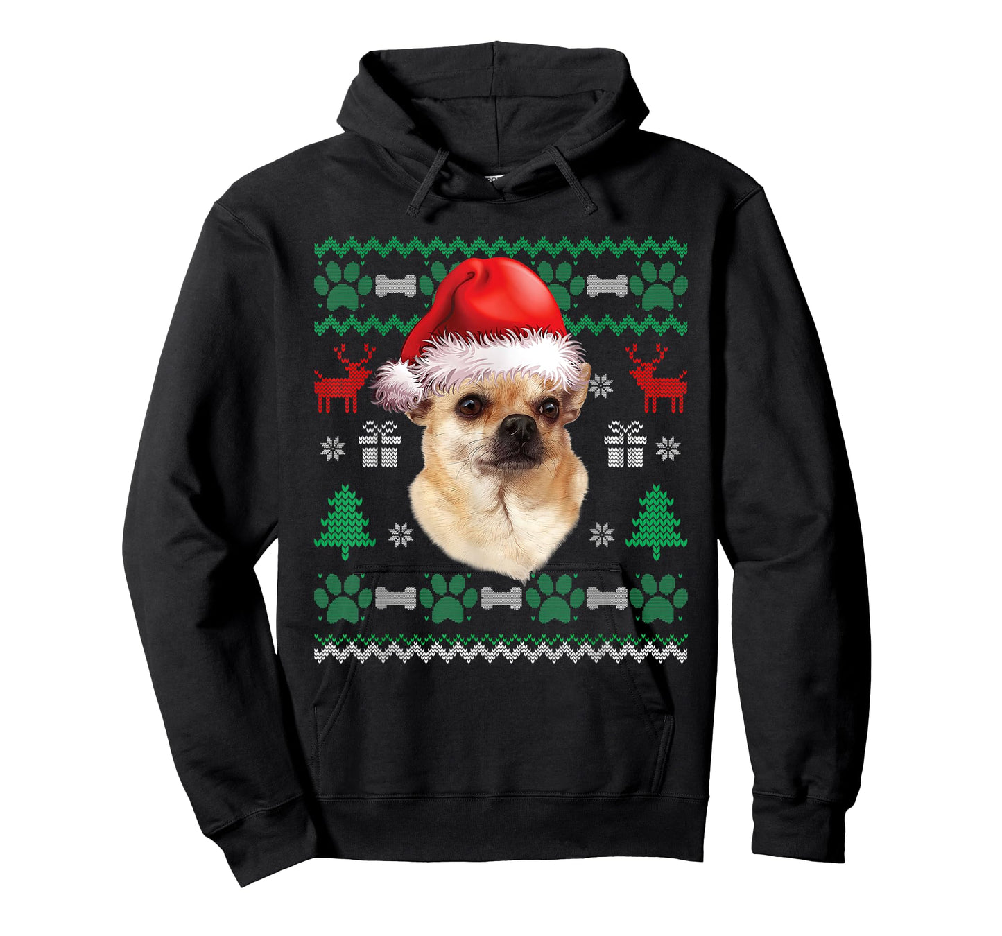 Chihuahua Santa Hat Christmas Ugly Sweater Pajama T-Shirt