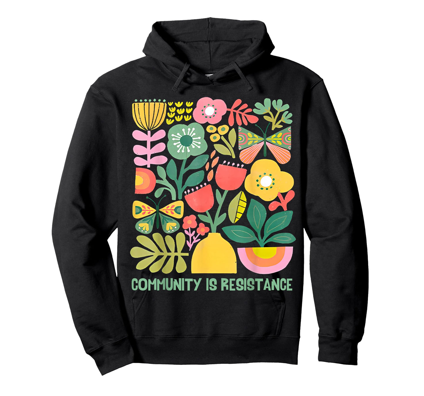 Community is Resistance Progressive Anti Fascism Wildflower T-Shirt