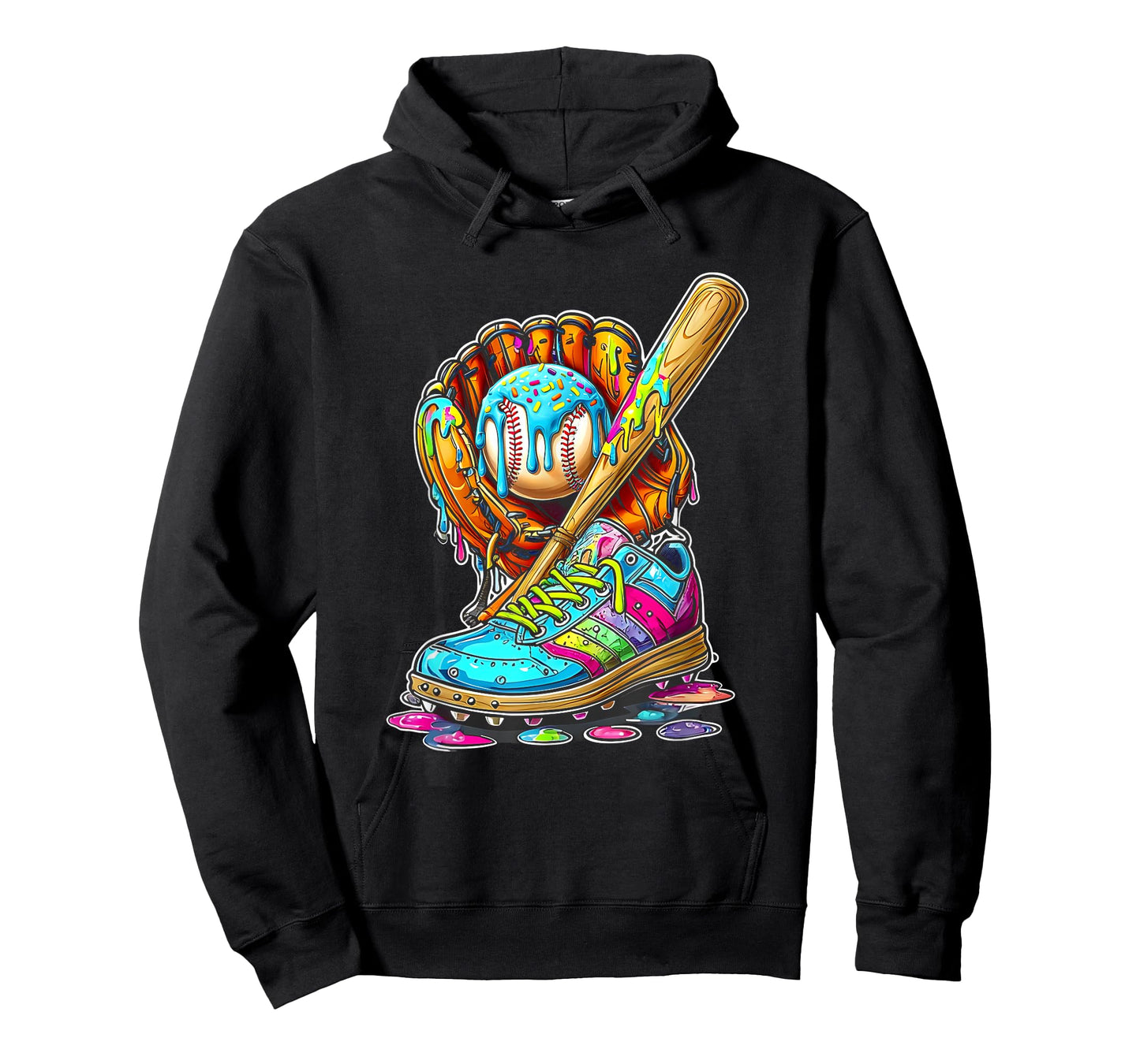 Ice Cream Drip Baseball Stuff Softball Drip Glove Bat Shoe T-Shirt