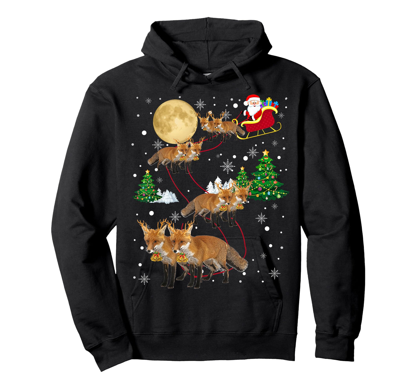 Fox Tree Christmas Sweater Xmas Pet Animal Lover Gifts T-Shirt