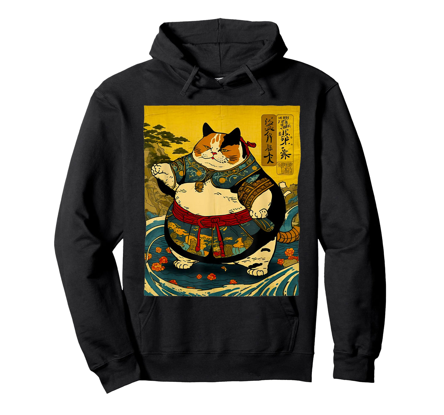 Japanese Art Cat Ninja Sumo Cat Anime Wrestler Cat Men Women T-Shirt