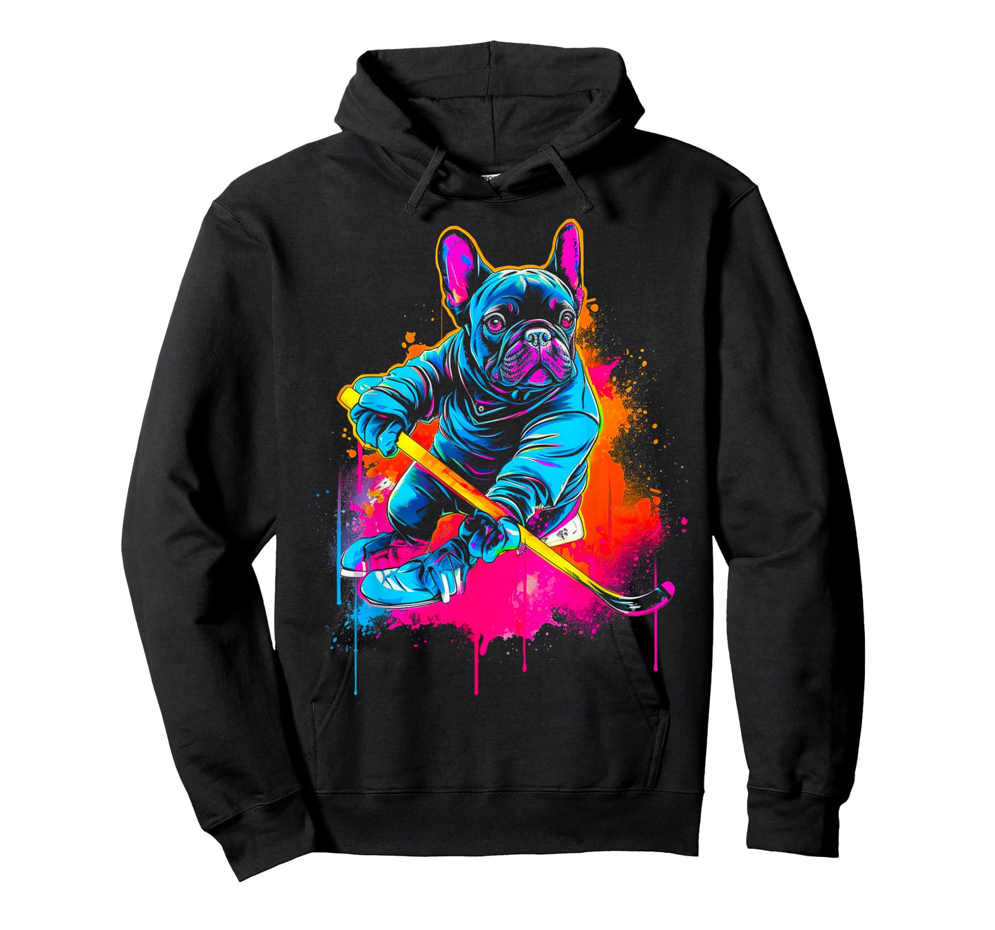 Pop Art French Bull Dog Hockey T-Shirt