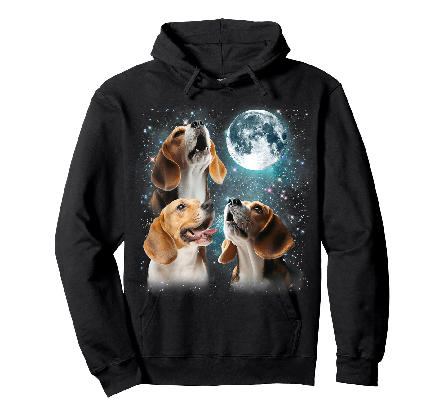 3 Beagle Moon Howling Beagle Head Funny Gifts For Men Women T-Shirt
