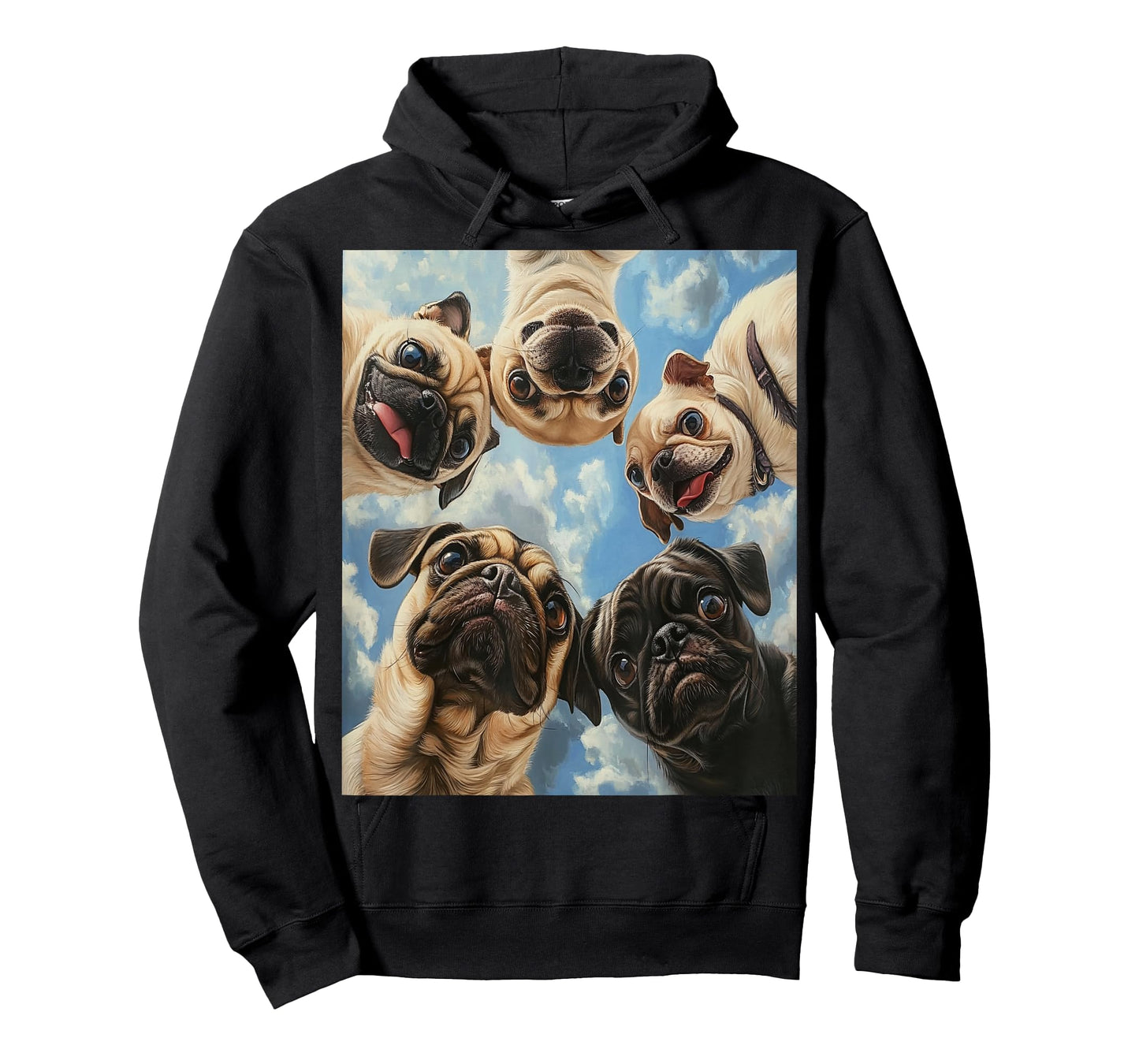 I Love Dogs Funny Pug Face Design Best Friend Dog Selfie T-Shirt