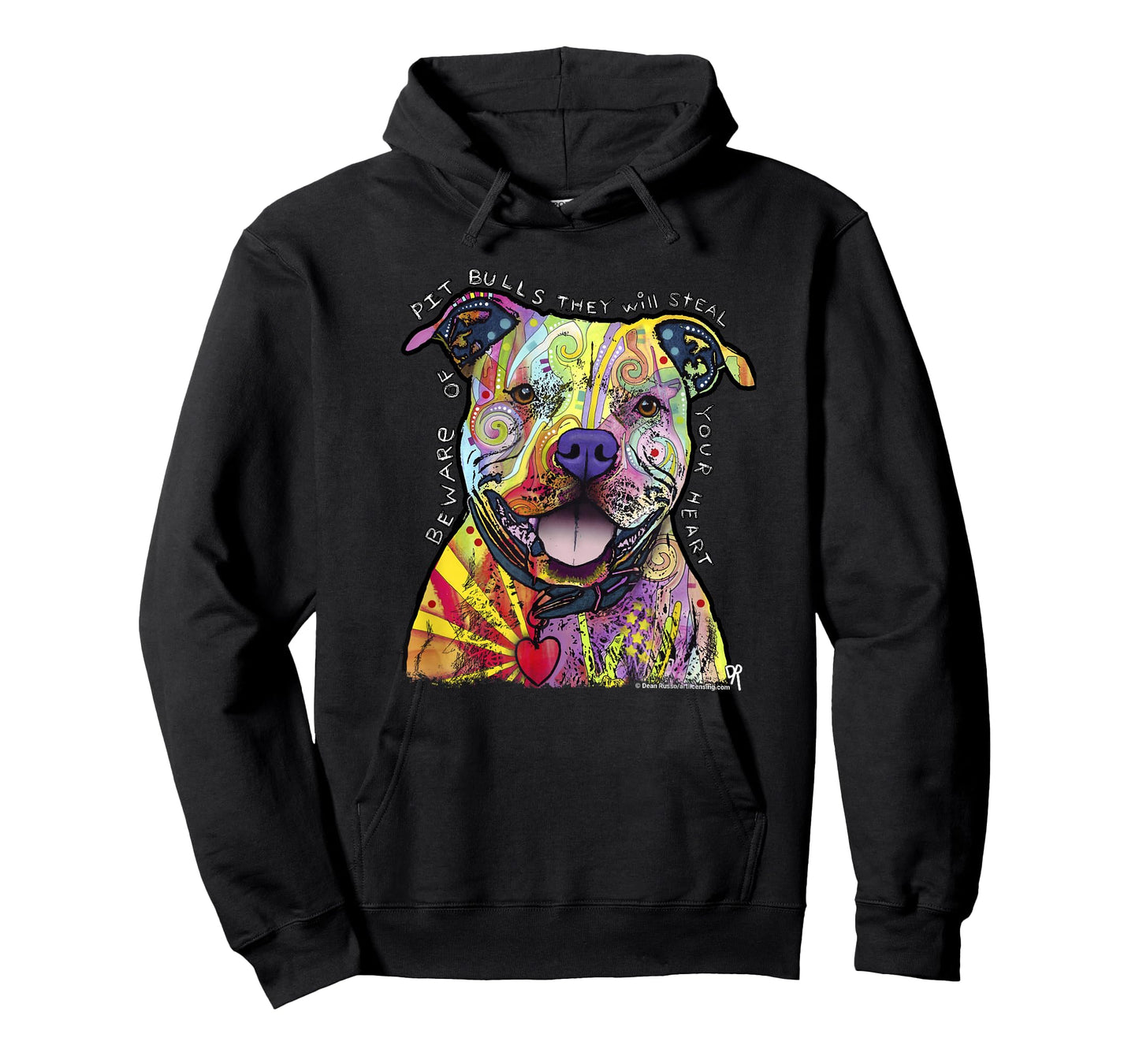 Beware of Pit Bulls, Dean Russo Pitbull Original - Dog Lover T-Shirt Small