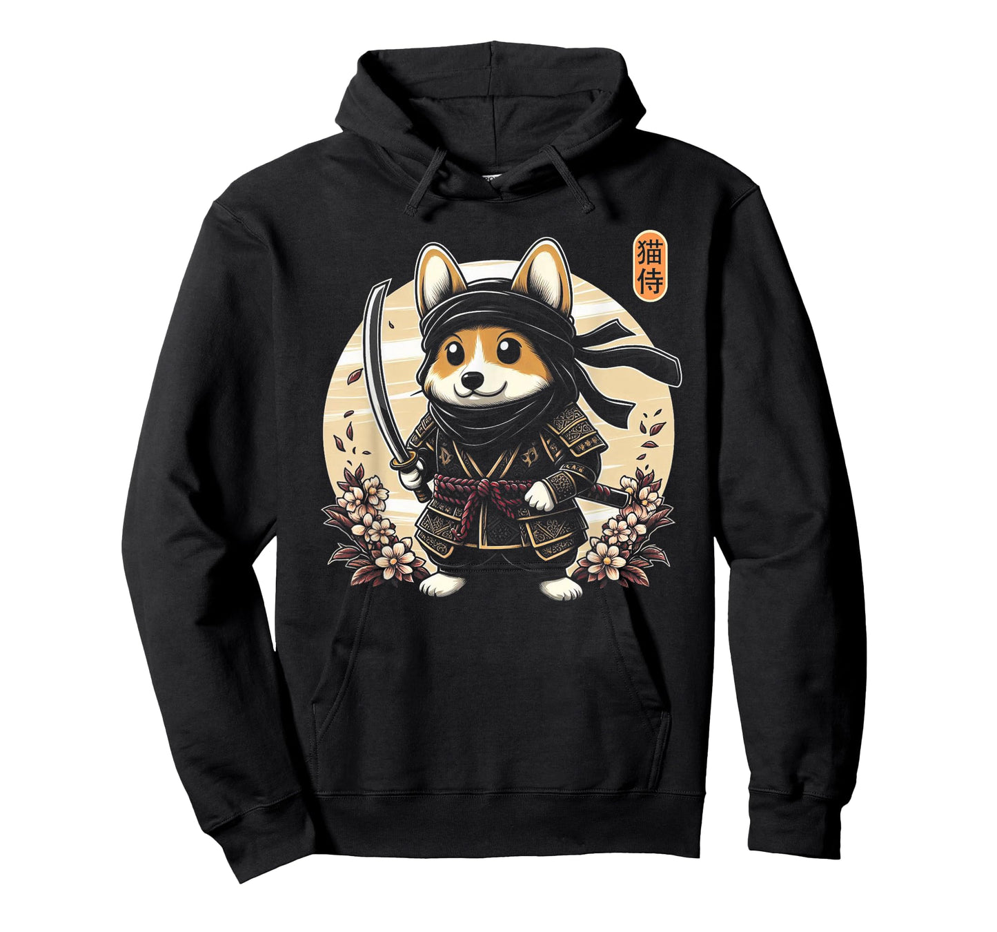 Japanese Samurai Ninja Corgi Tattoo Japanese Kawaii Art T-Shirt