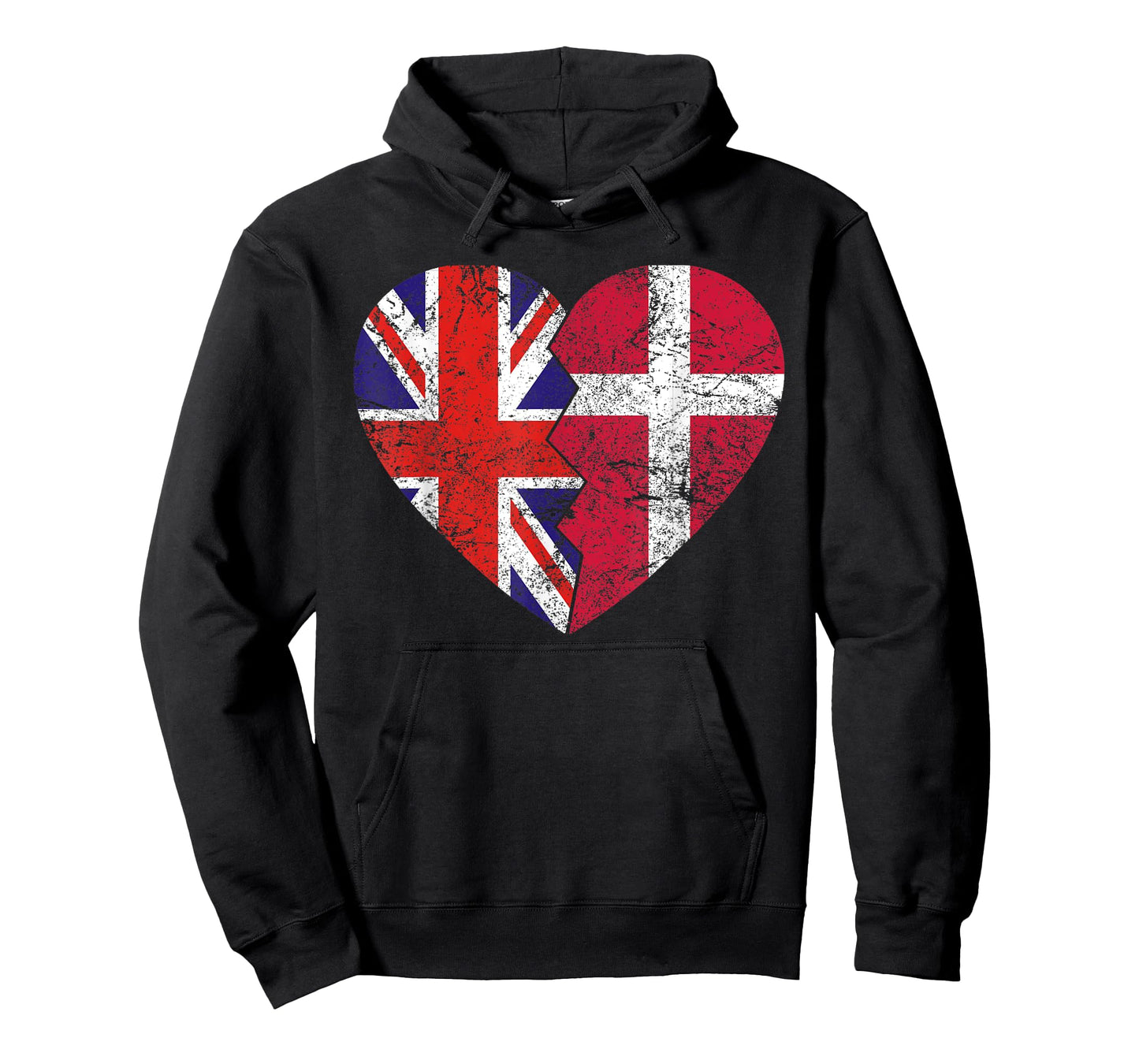 Danish British Flags Heart | United Kingdom Denmark Roots T-Shirt