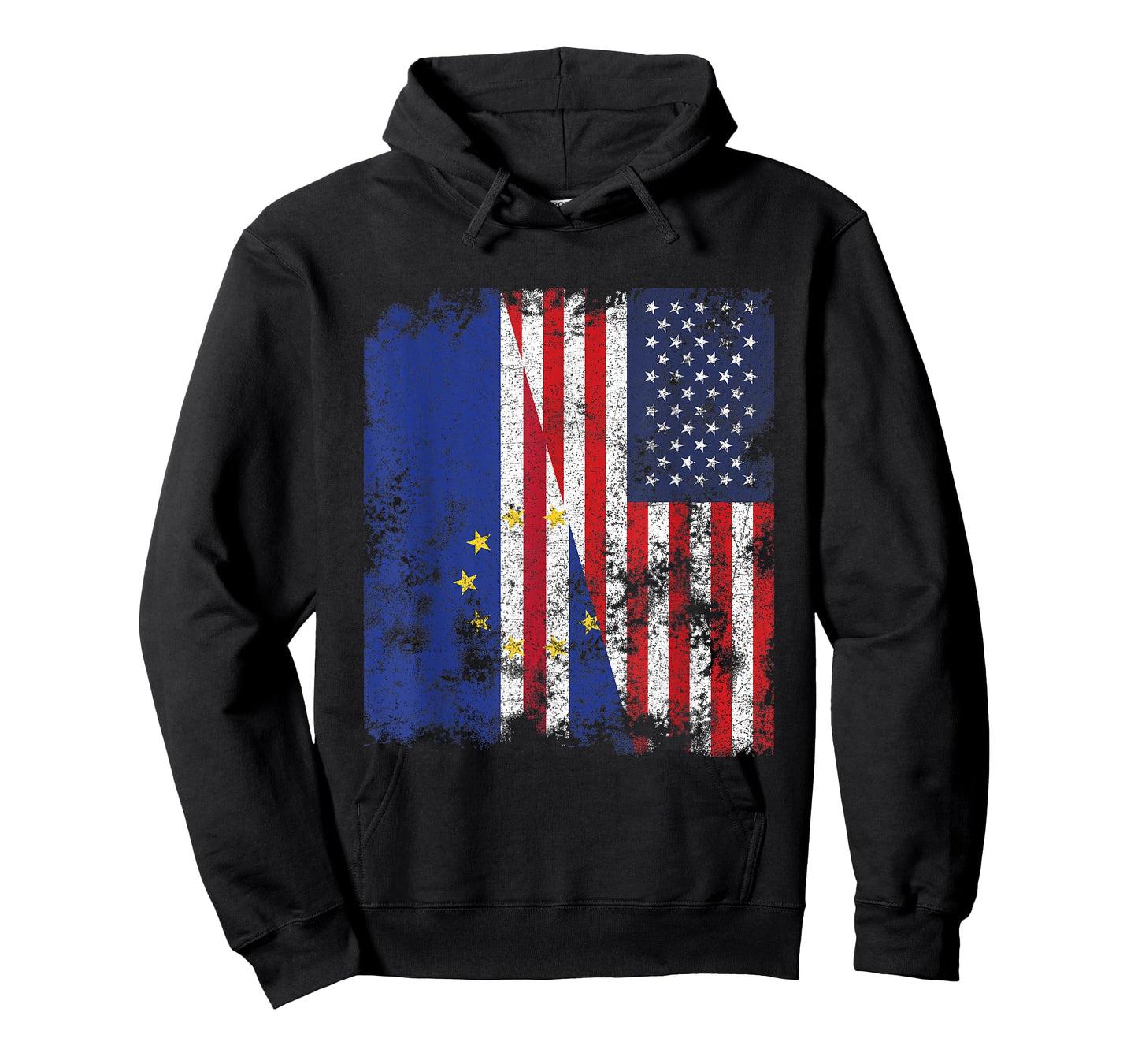 Cape Verde USA Flag Distressed - Half American T-Shirt
