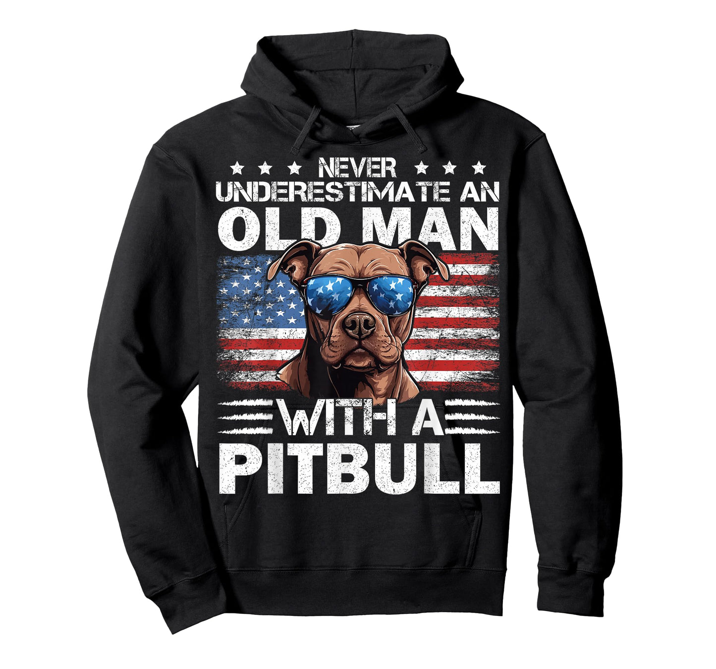 Pitbull Pittie Dog Breed Never Underestimate an Old Man T-Shirt