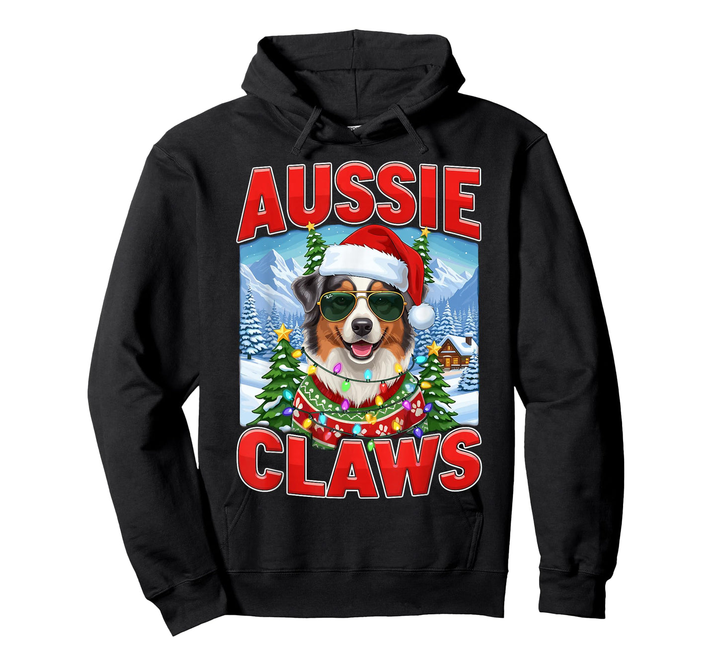 Christmas Outfit Aussie Claws Dog Owner Australian Shepherd T-Shirt