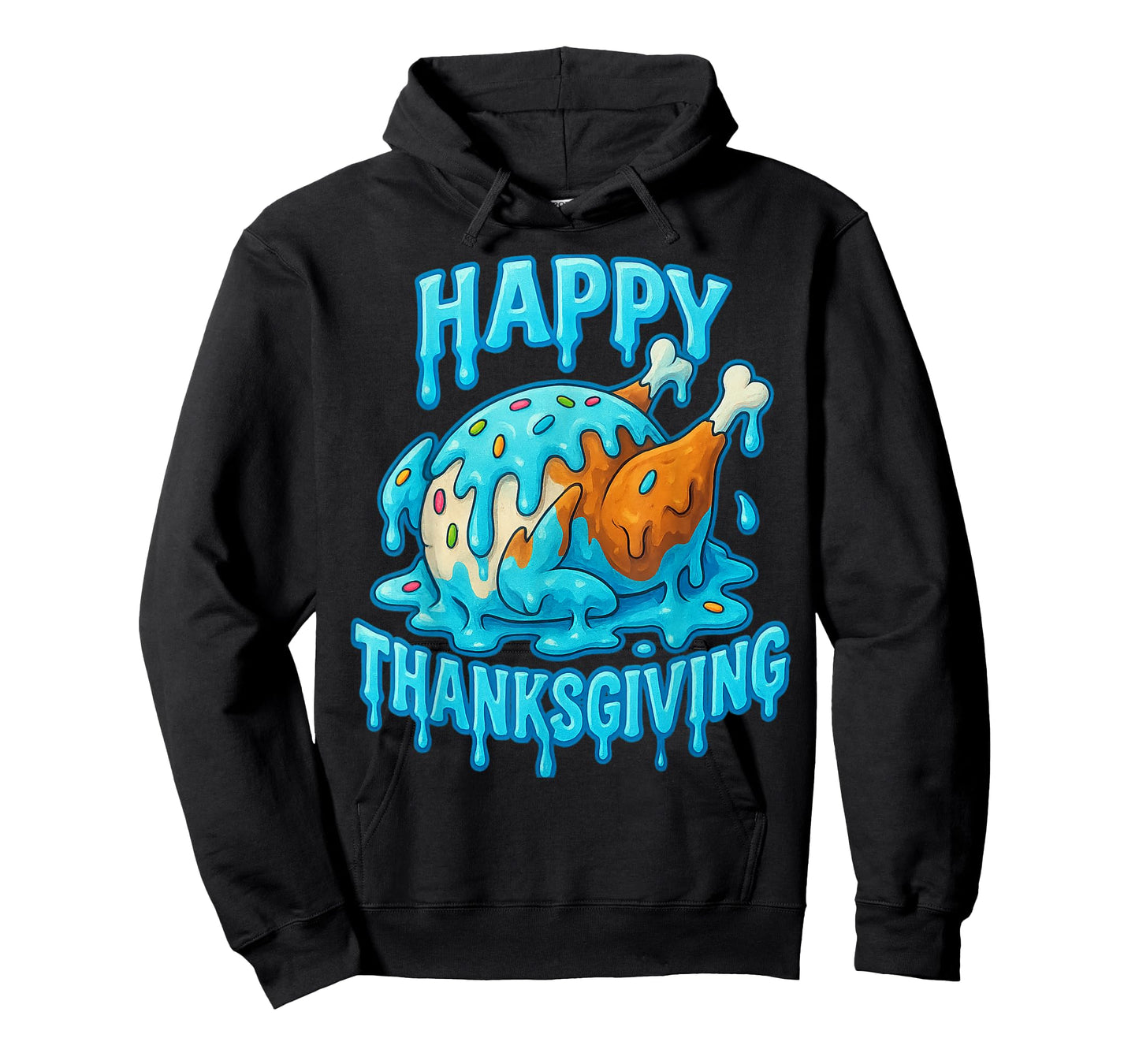 Happy Thanksgiving Drip Ice Cream Look Cool T-Shirt