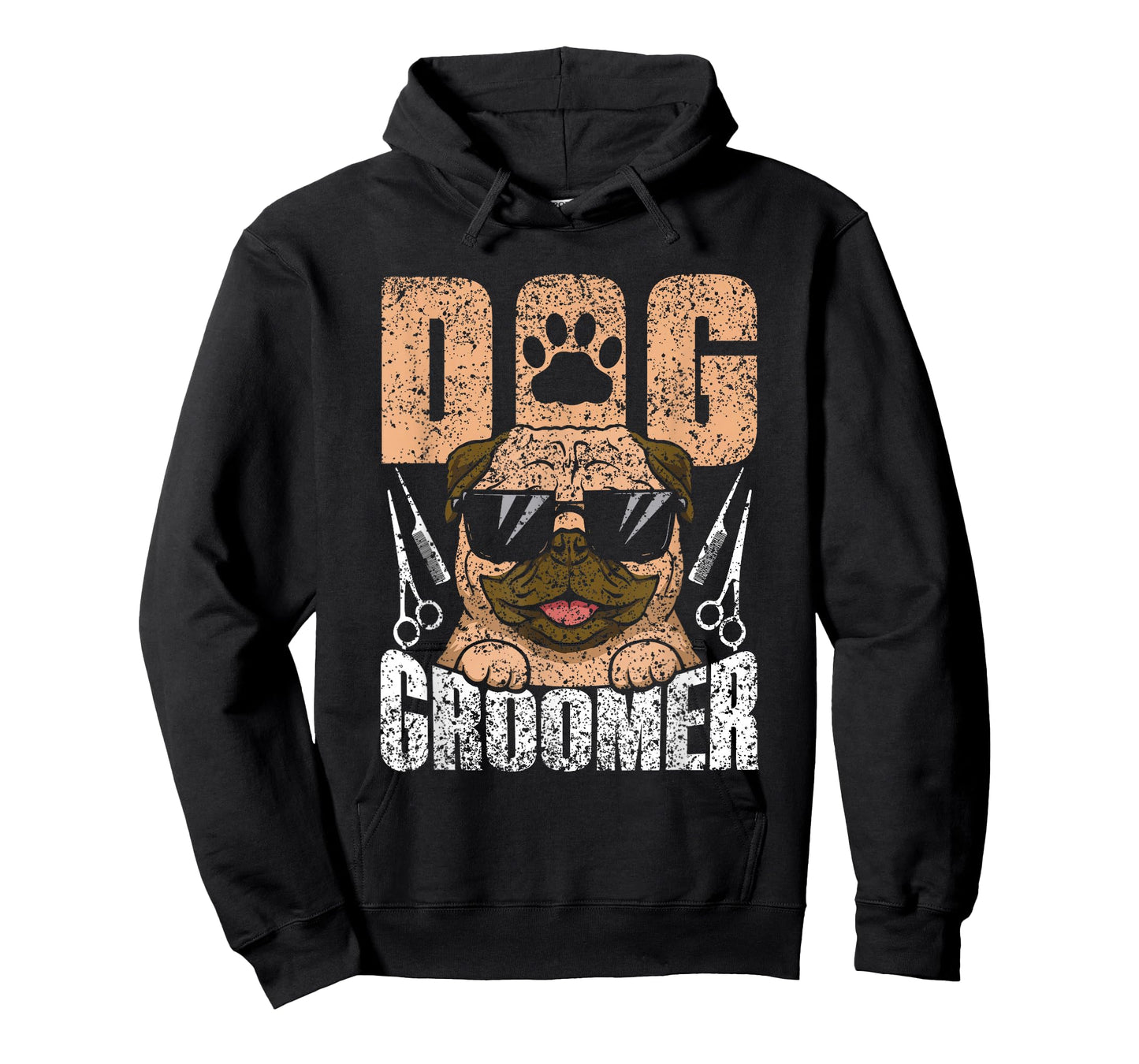 Grooming Job Puppy Dog Groomer Black Dog Print T-Shirt, Unisex-Adults, Small, Short Sleeve