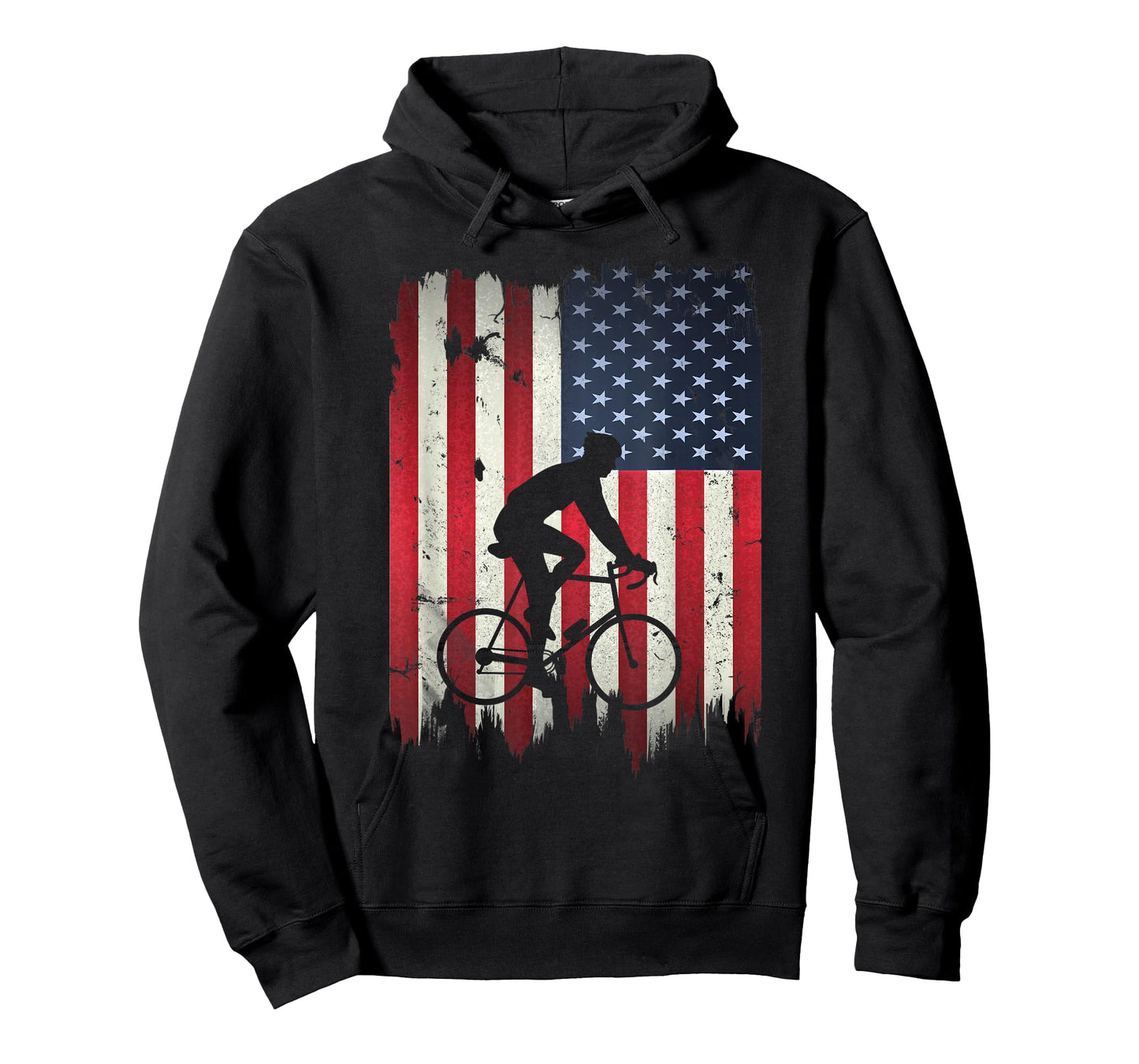 Biking USA American Flag 4th of July Bike Gift Bicycle T-Shirt
