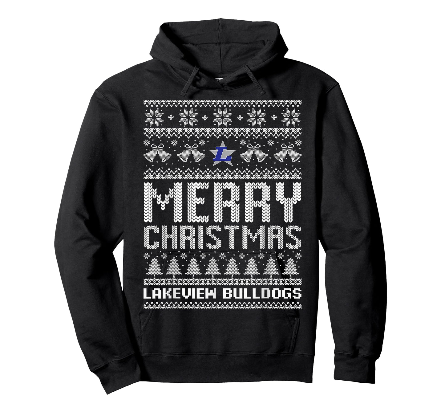 Lakeview Bulldogs Logo Merry Christmas Ugly Sweater HS T-Shirt