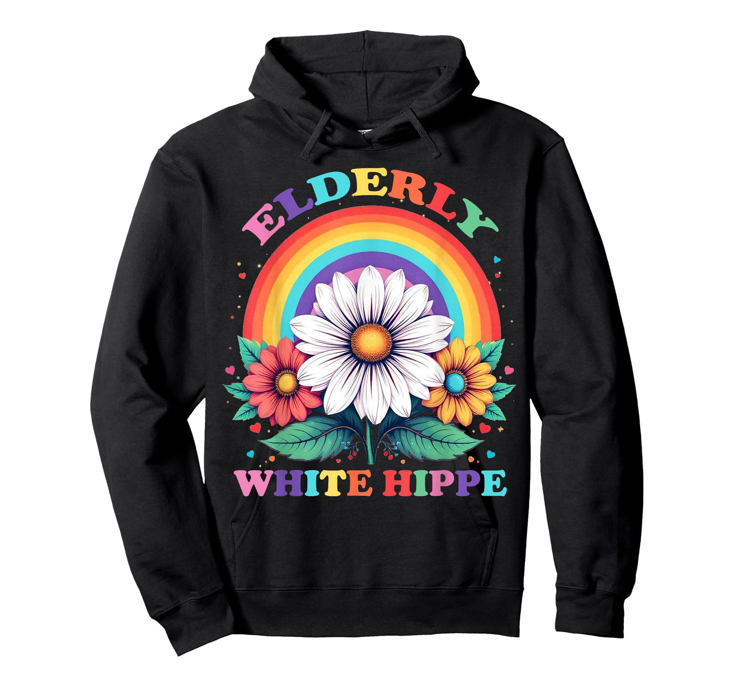 Elderly White Hippie Trending Funny Saying Lovers Graphic T-Shirt