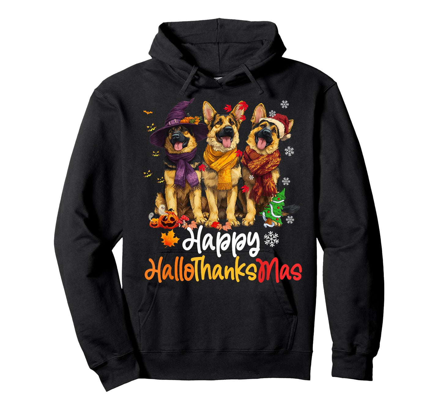 Halloween Thanksgiving Christmas German Shepherd Dog T-Shirt