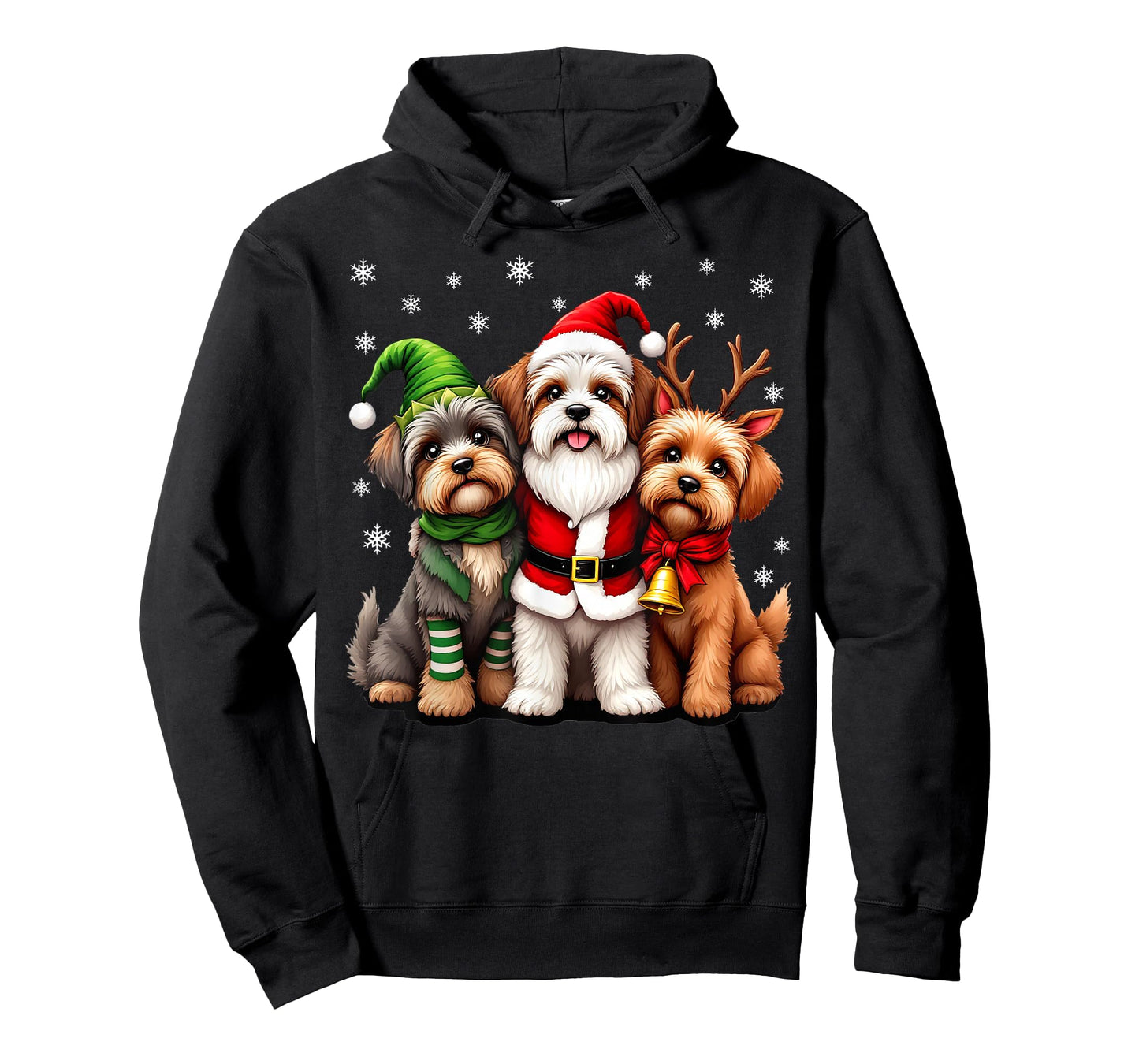 Havanese Christmas Dogs Funny Santa Reindeer Elf Holiday T-Shirt