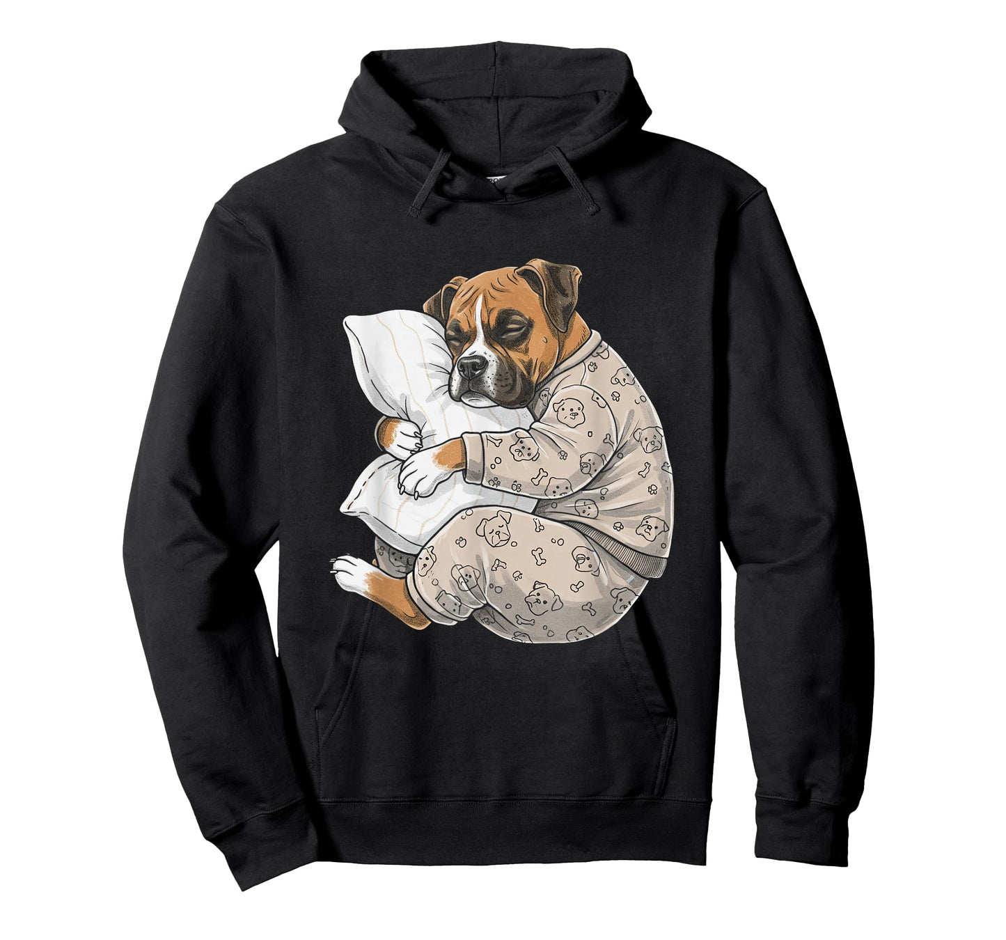 Funny Sleepy Boxer Dog Pajama Men Women Kids T-Shirt