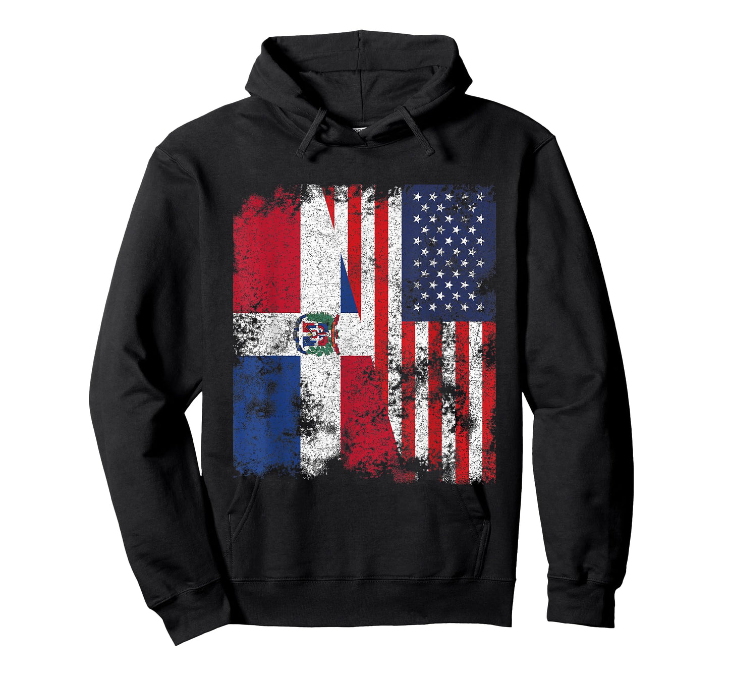 Dominican Republic USA Flag Distressed - Half American T-Shirt