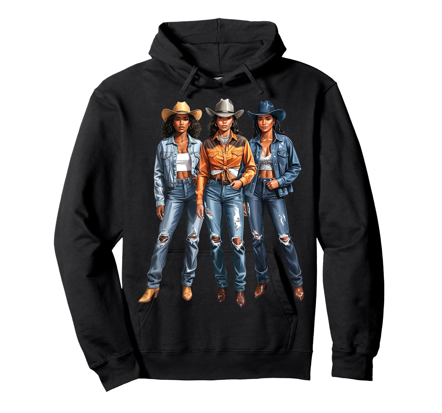 Black African American Cowgirl Western Country Texas Girls T-Shirt