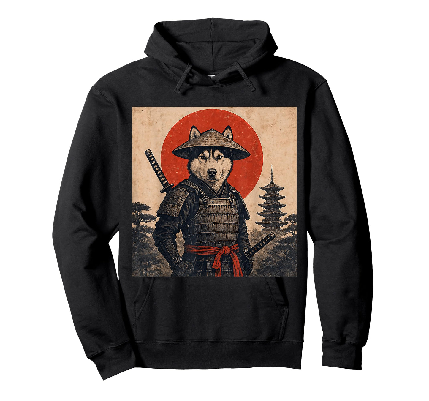 Husky Samurai Warrior Vintage Japanese Ukiyo-e Dog Lover T-Shirt