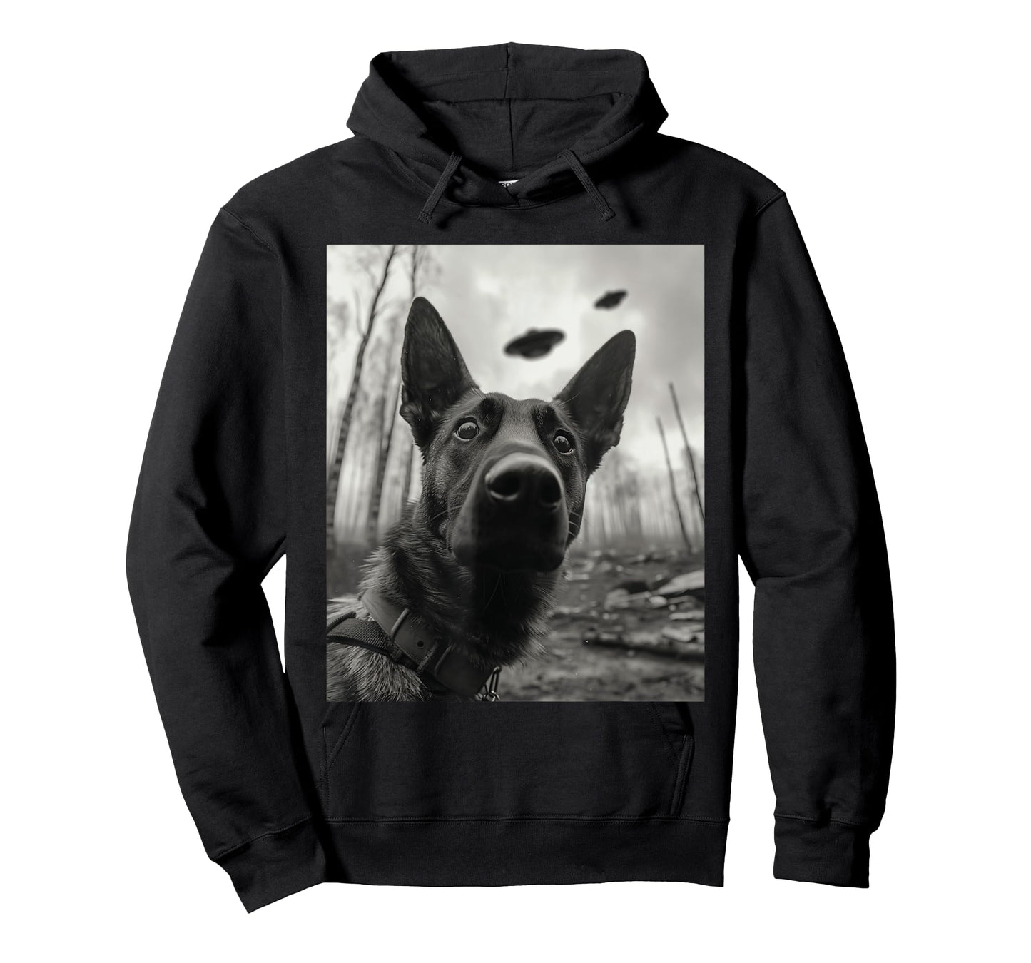 Dog Mom Dad - Funny Alien Selfie Malinois UFO Men Women T-Shirt