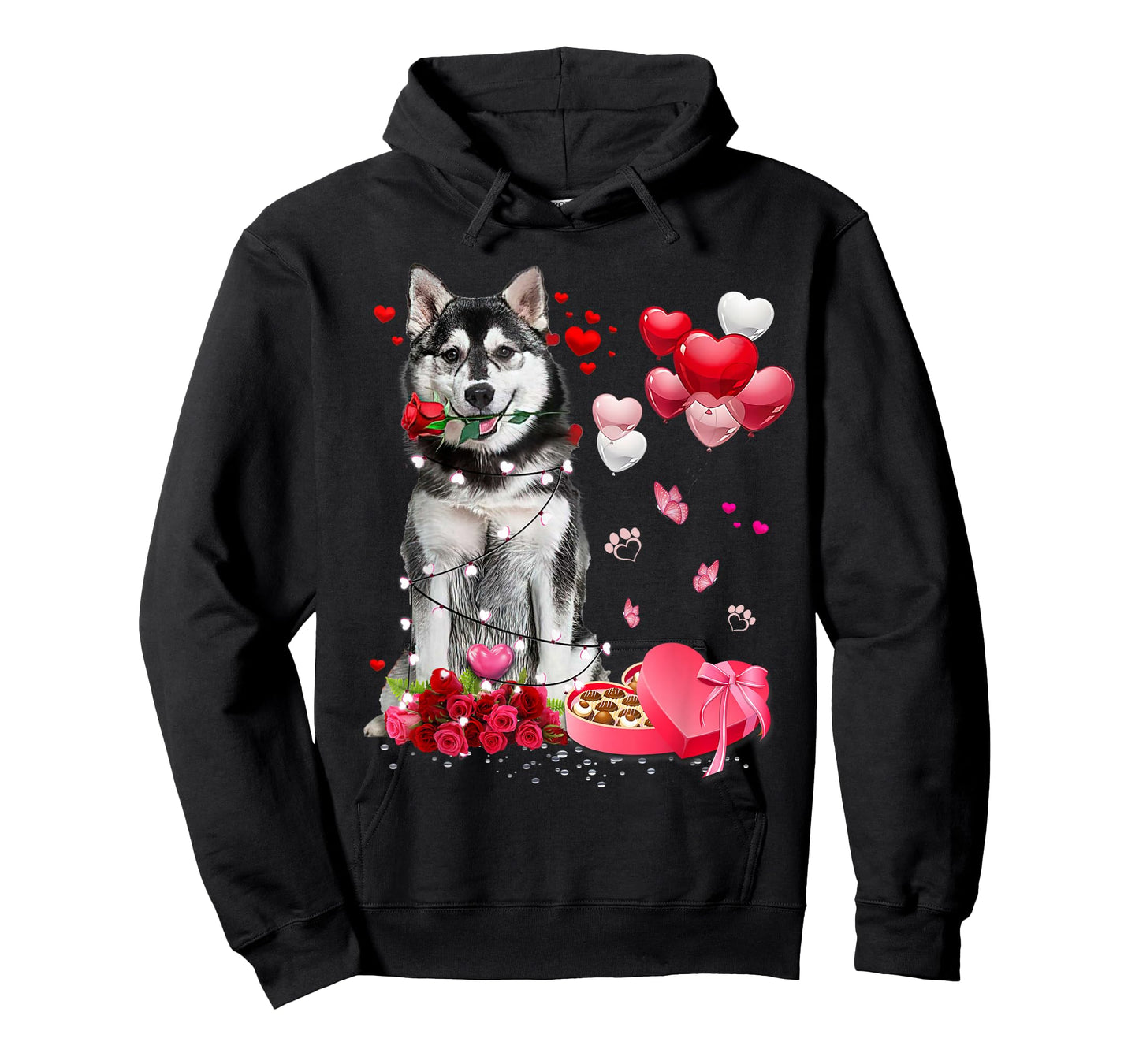 Funny Husky Rose Heart Happy Valentine Day Dog Mom T-Shirt