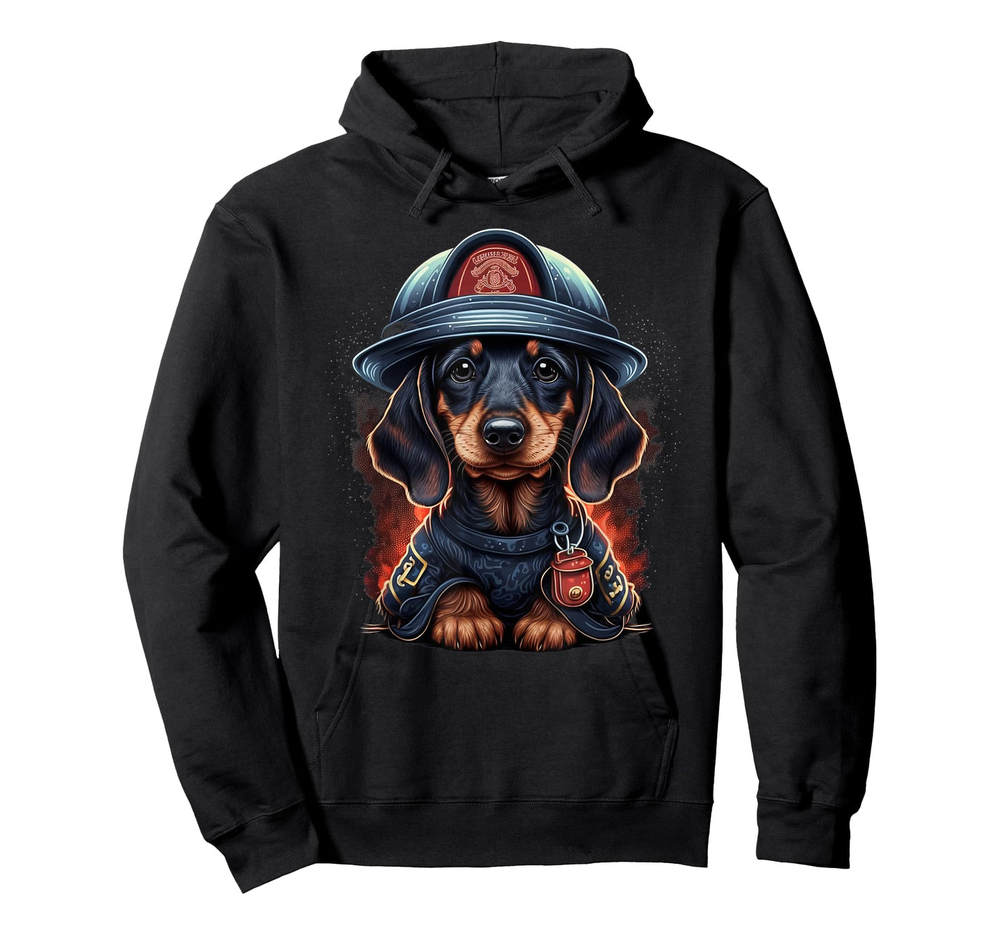 Dachshund Fireman on Firefighter Dachshund T-Shirt