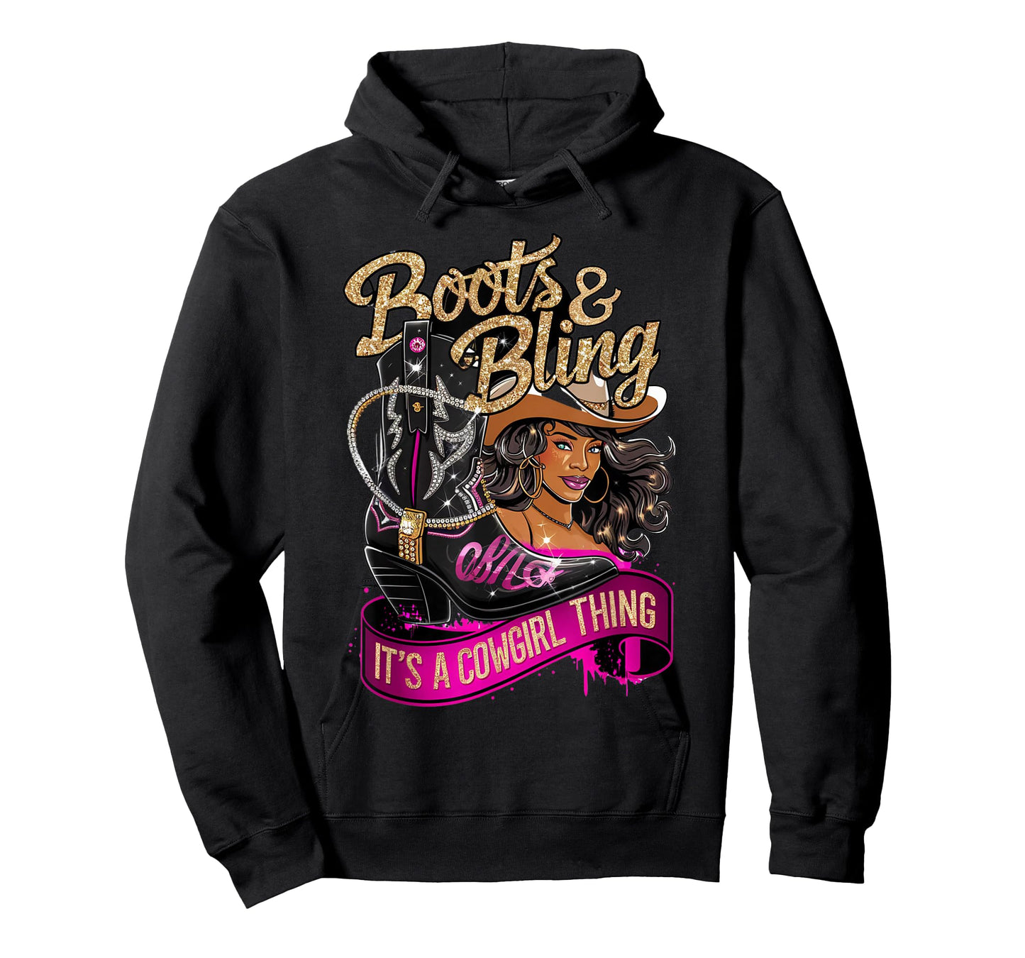 Boots And Bling It's A Cowgirl Thing Rodeo Melanin T-Shirt