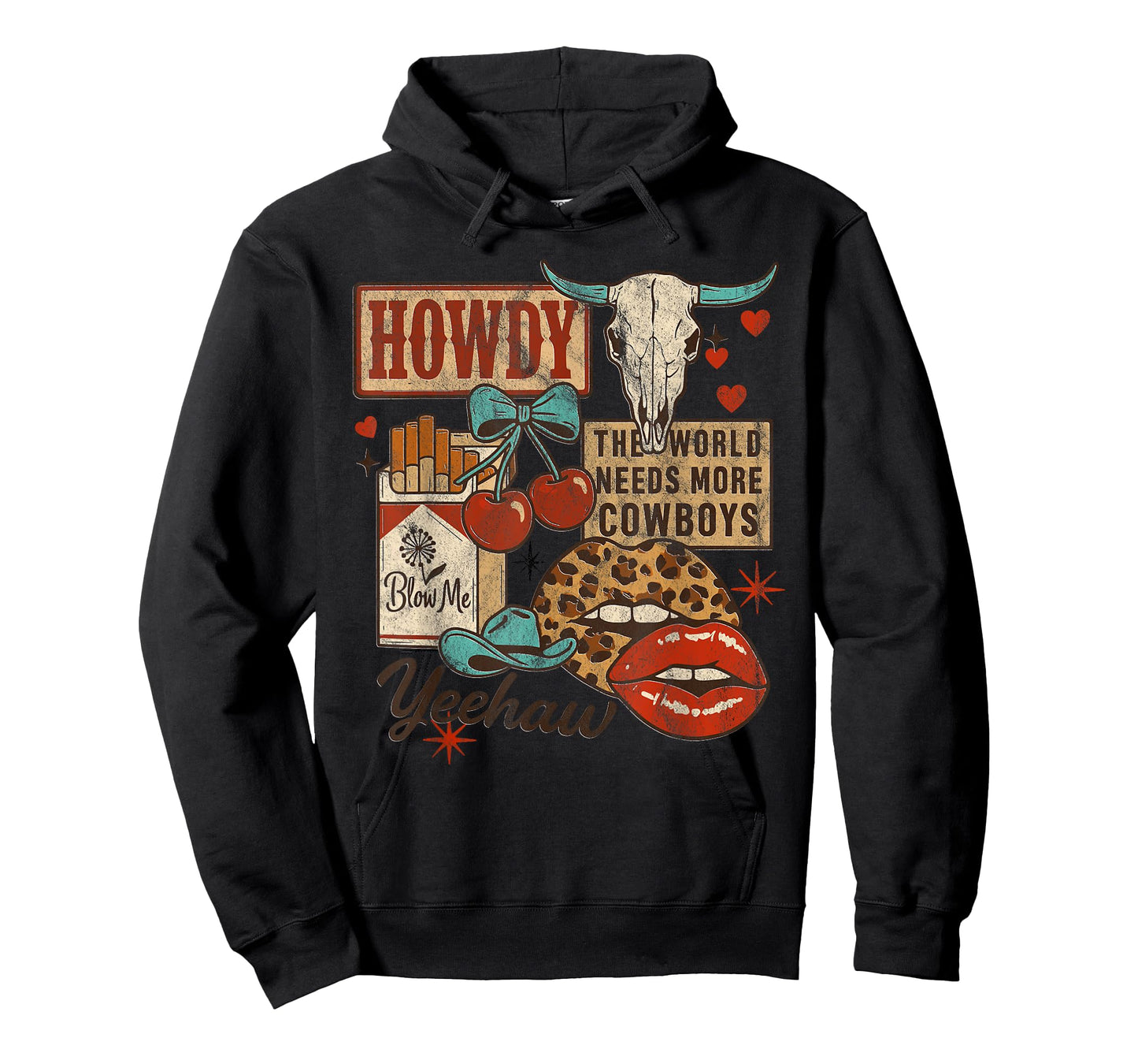 Yeehaw Cowgirl Howdy Collage Retro Western Cowboy Aesthetic T-Shirt