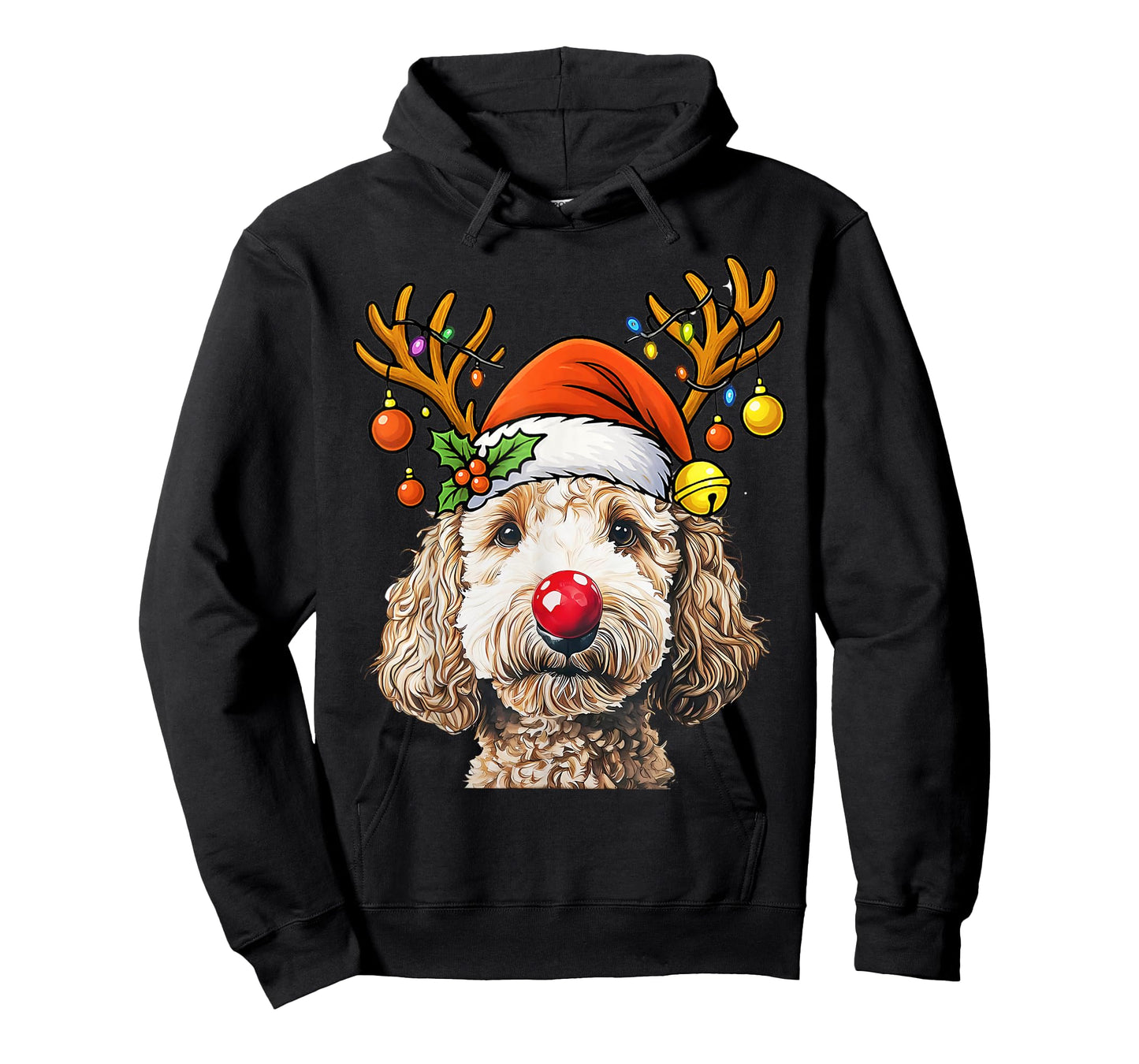 Christmas Goldendoodle Reindeer Christmas Lights Doodle Dog T-Shirt