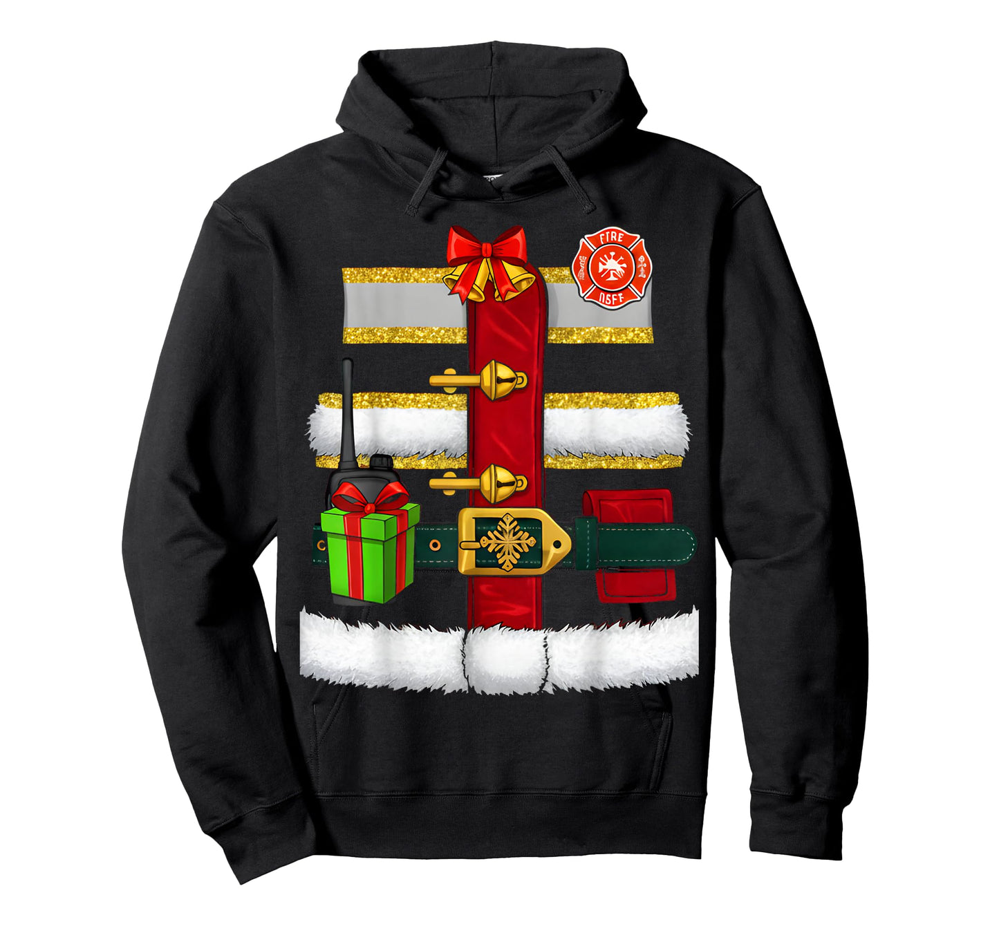 Funny Firefighter Christmas Costume Party T-Shirt