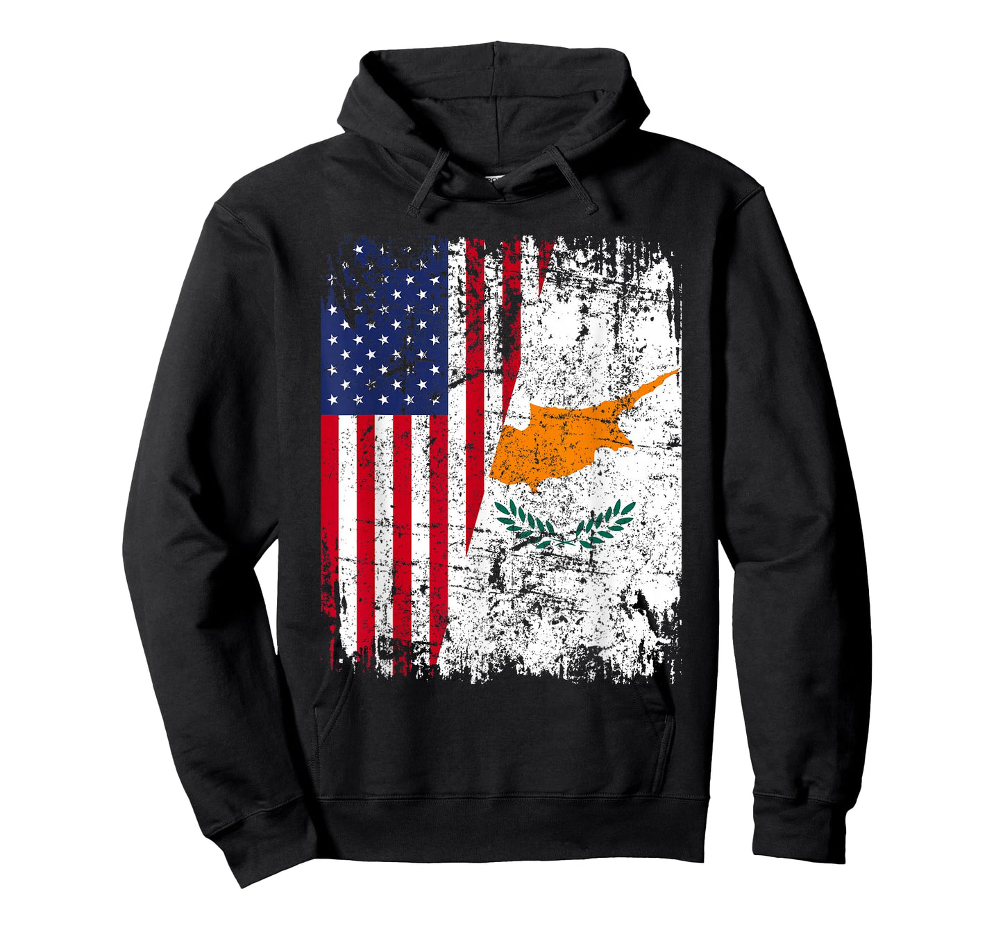 CYPRIOT ROOTS | Half American Flag | USA CYPRUS FLAG T-Shirt