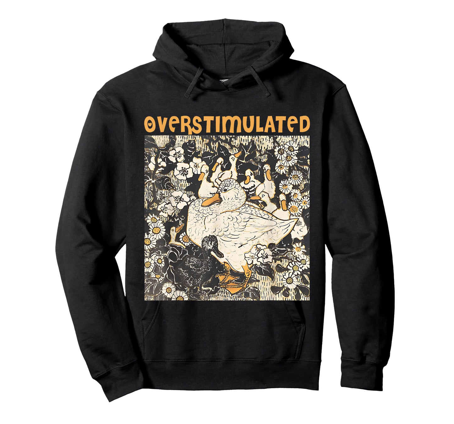 Overstimulated Mama Duck Farm Animal Graphic Mom Life T-Shirt