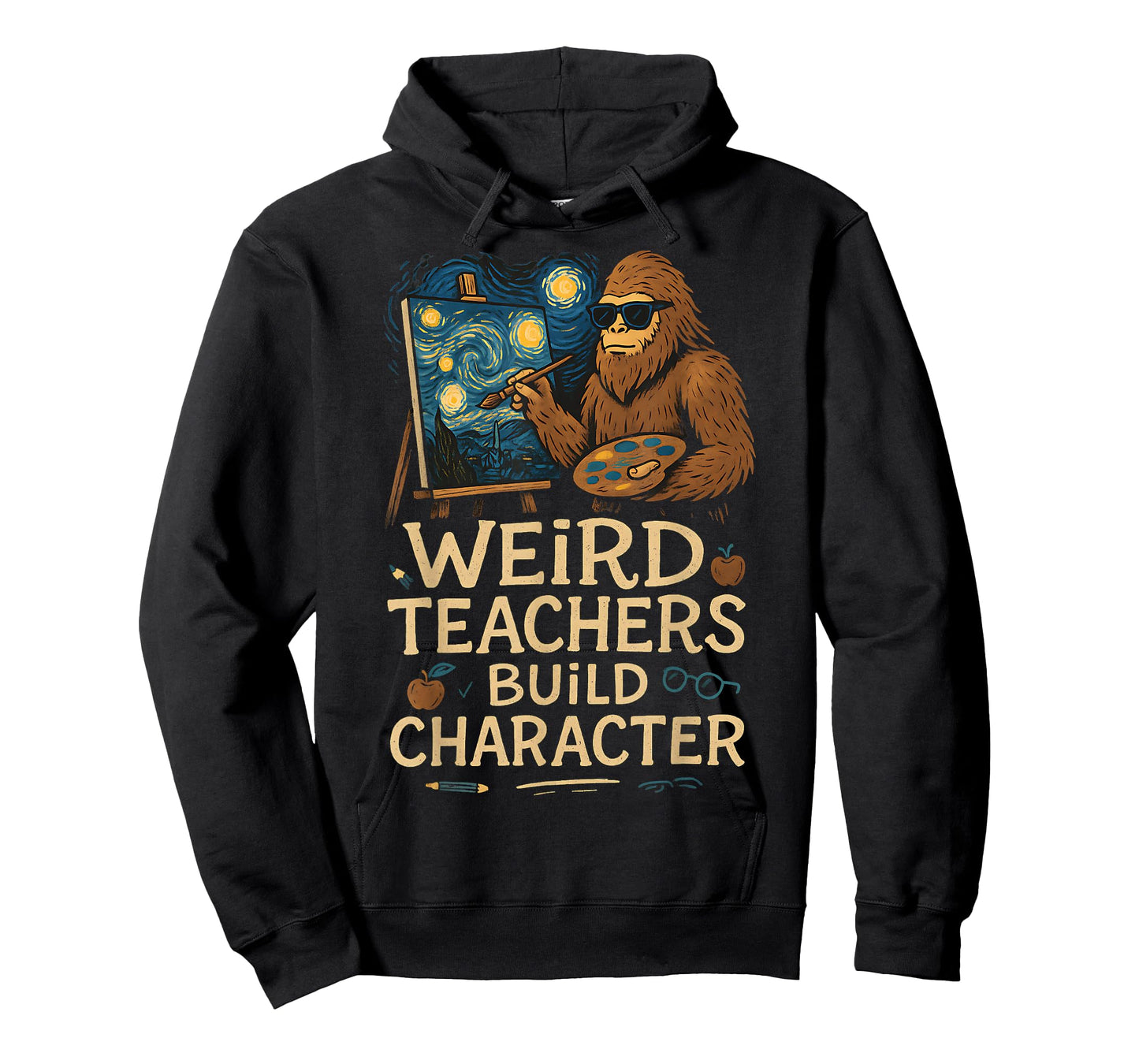 Weird Teachers Build Character Funny Van Bigfoot Art T-Shirt