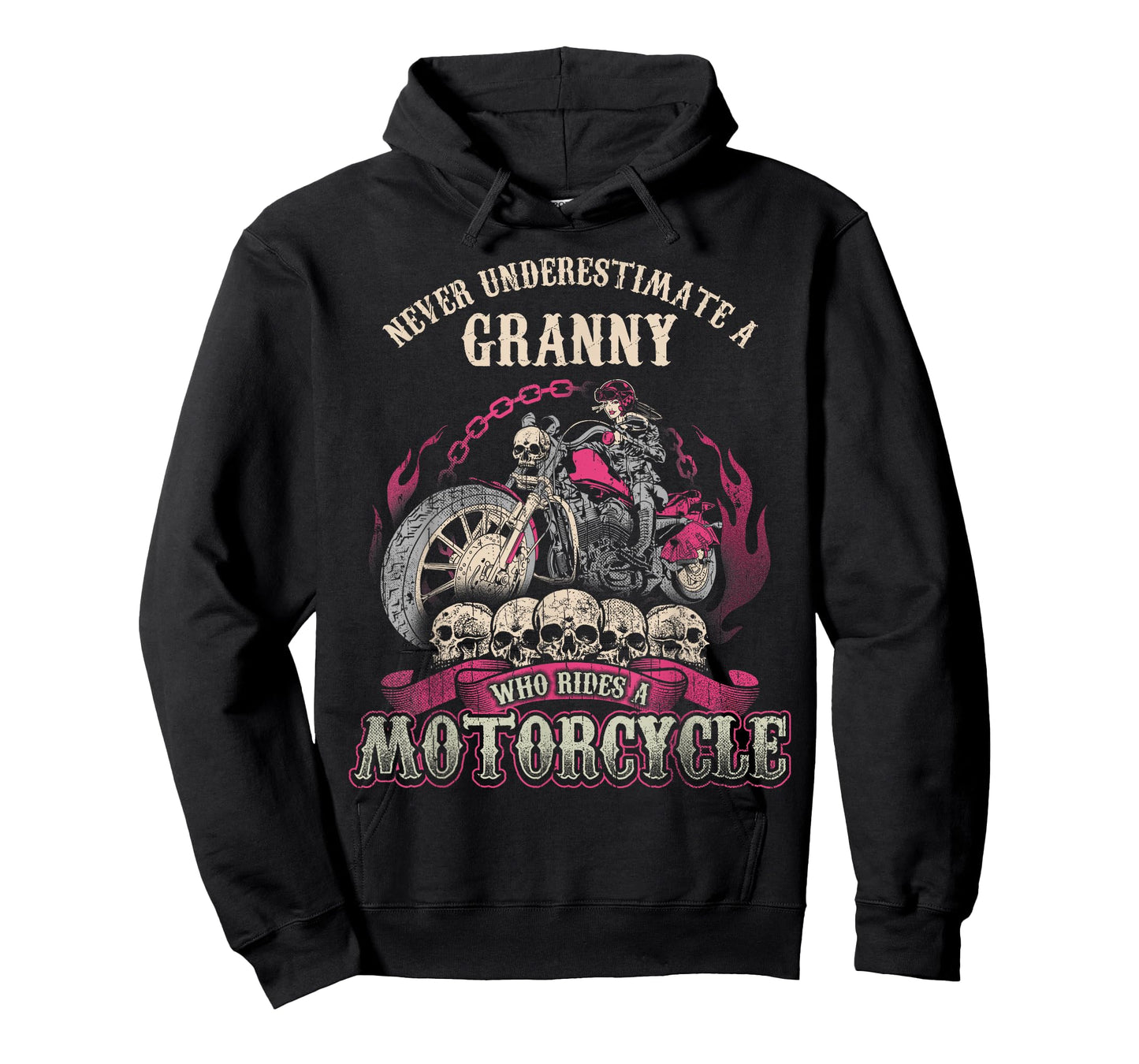 Granny Biker Chick Lady Never Underestimate Motorcycle T-Shirt