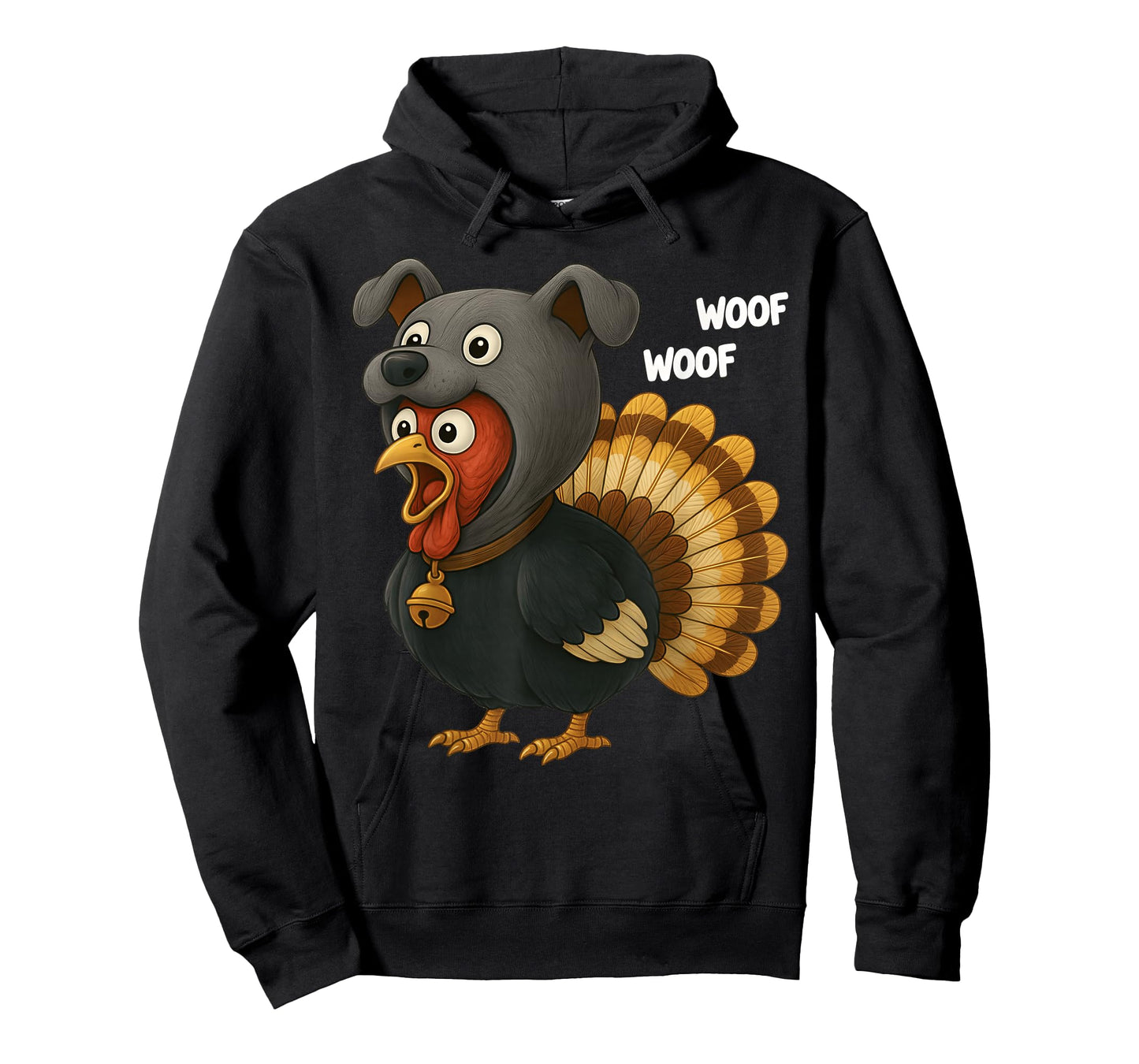Turkey Dressed As Dog Woof Woof Thanksgiving Men Women Kid T-Shirt