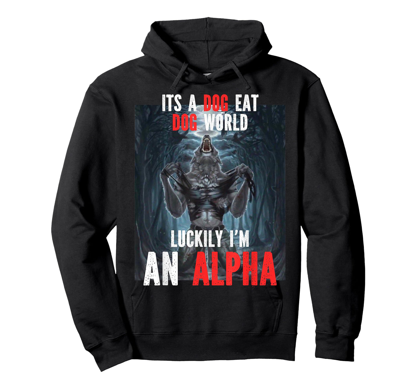 Luckily I'm An Alpha Funny Cringe Werewolf Wolf Meme T-Shirt